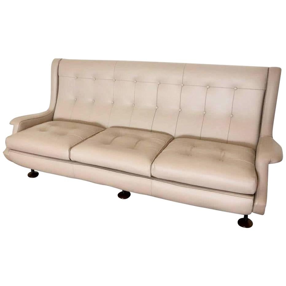 Marco Zanuso Regent Sofa, Arflex, Italy, 1960s, Restored Luxe Italian Leather For Sale