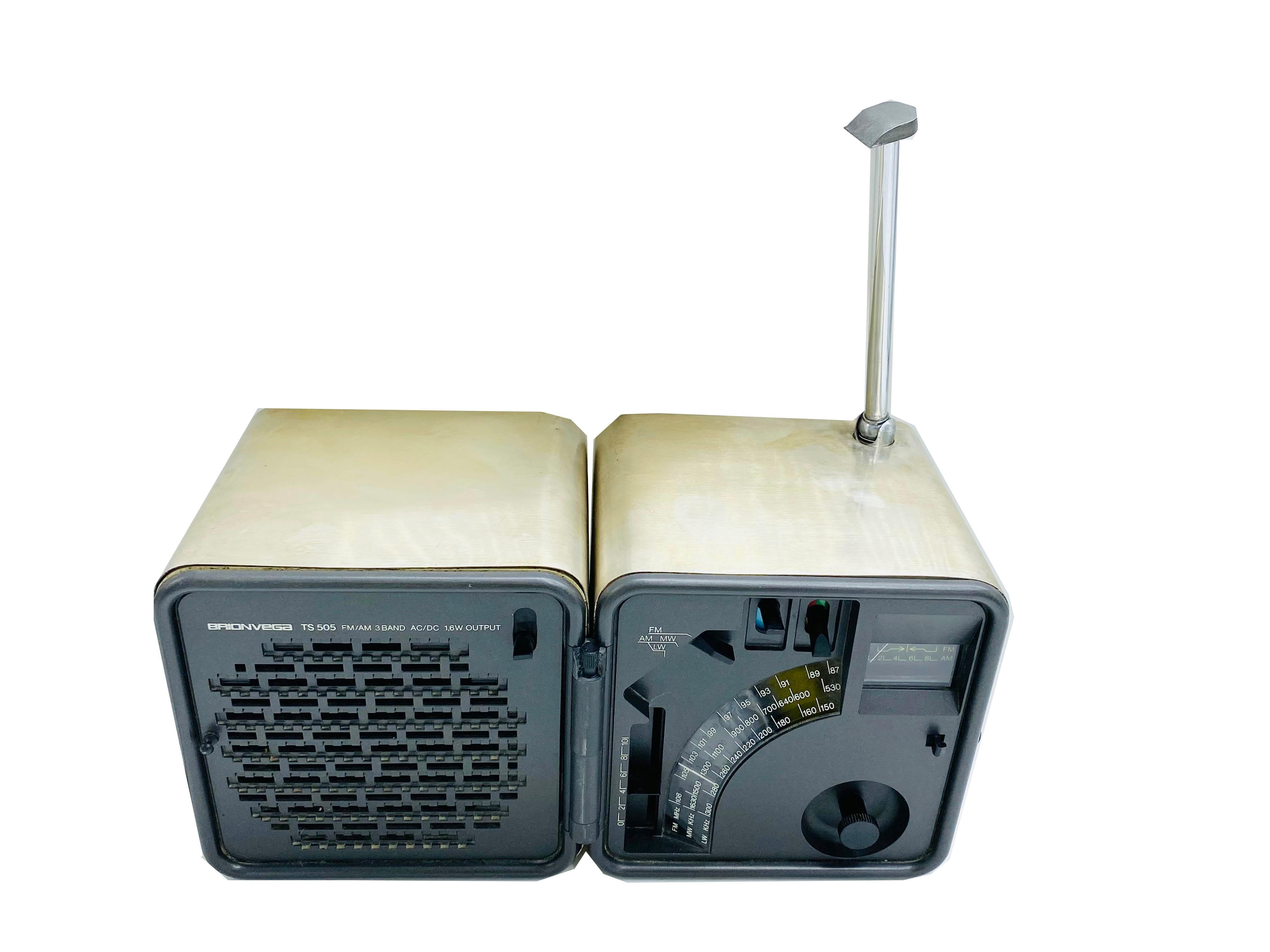Mid-Century Modern Marco Zanuso & Richard Sapper for Brionvega TS 505 Cube Radio, 1976 For Sale