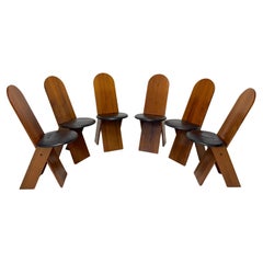 Marco Zanuso, Six dining chairs mod. SD57, prod. 70s Poggi