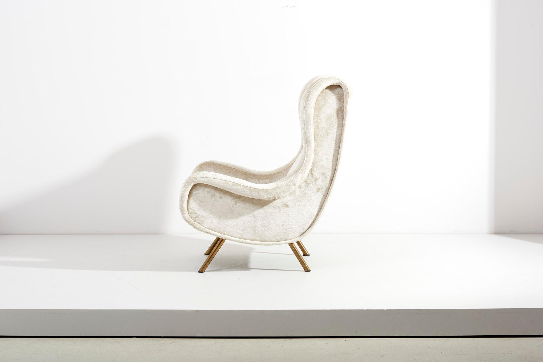Brass Marco Zanuso Senior Chair for Arflex, Italy, 1950s For Sale