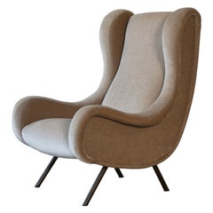 Marco Zanuso Senior Chair, Pure Mohair, Arflex, Italy, 1960s