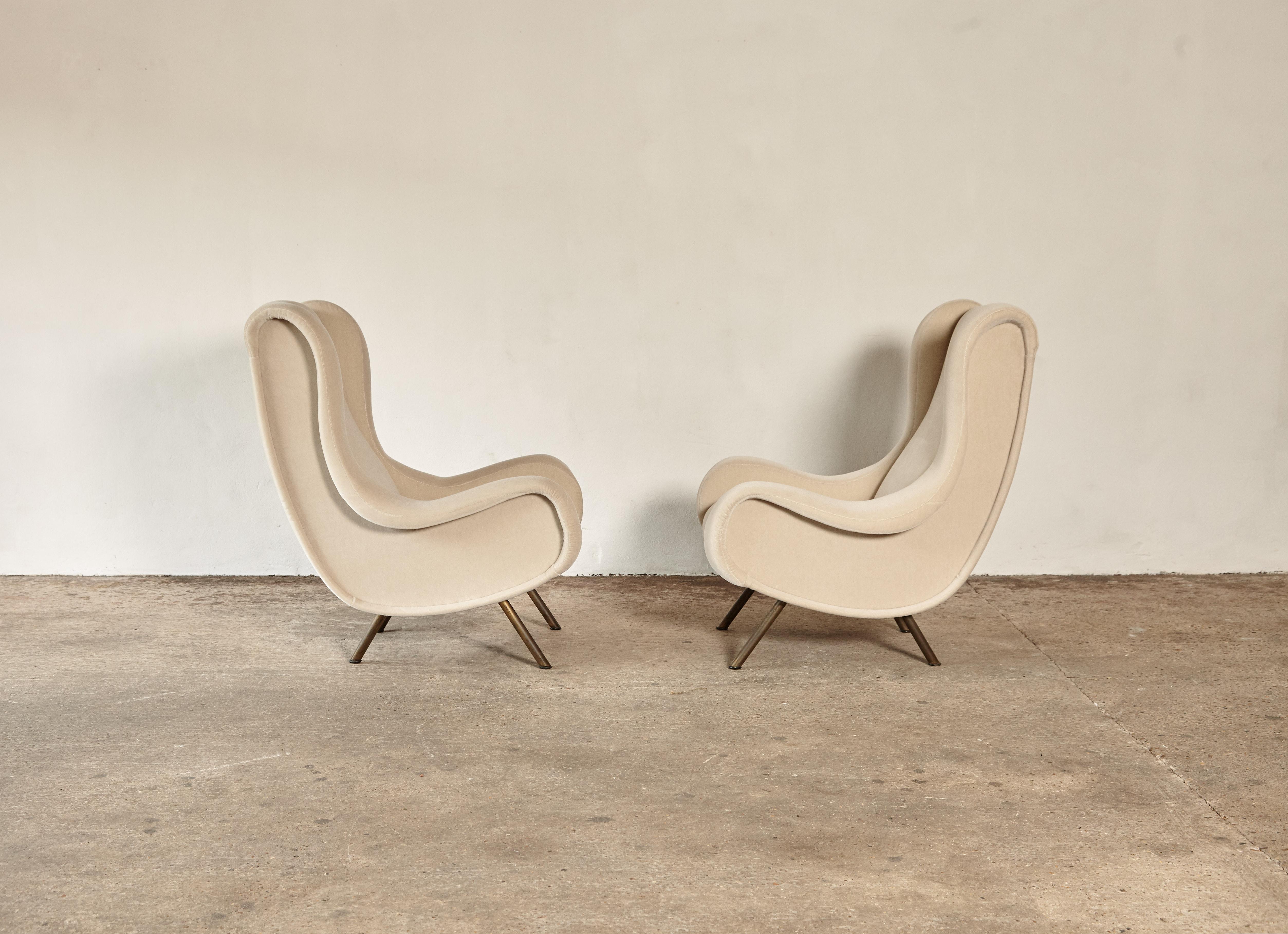 Marco Zanuso Senior Chairs, Mohair Velvet, Arflex, Italy, 1960s 2