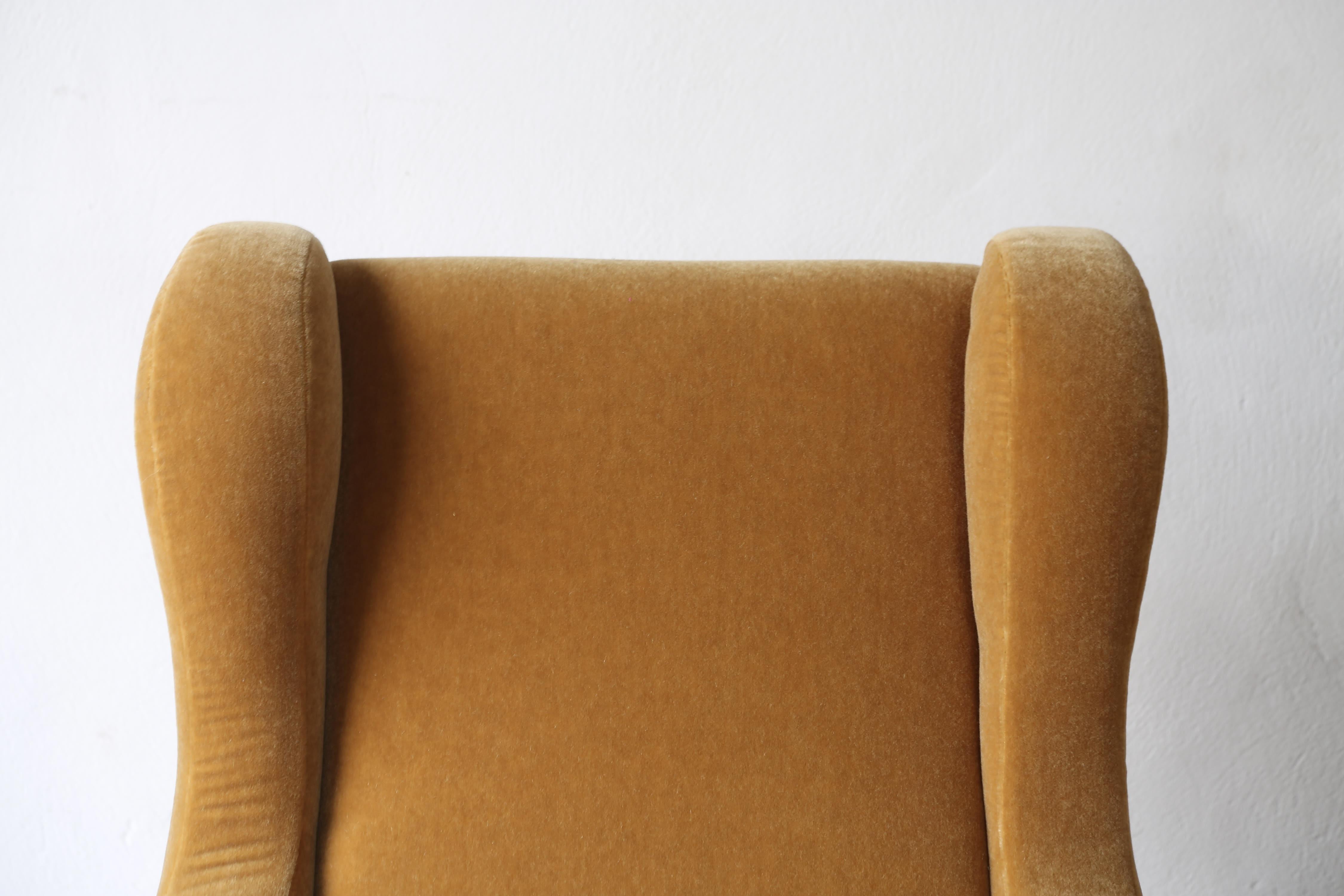 Italian Marco Zanuso Senior Chairs, Pure Mohair, Arflex, Italy, 1960s