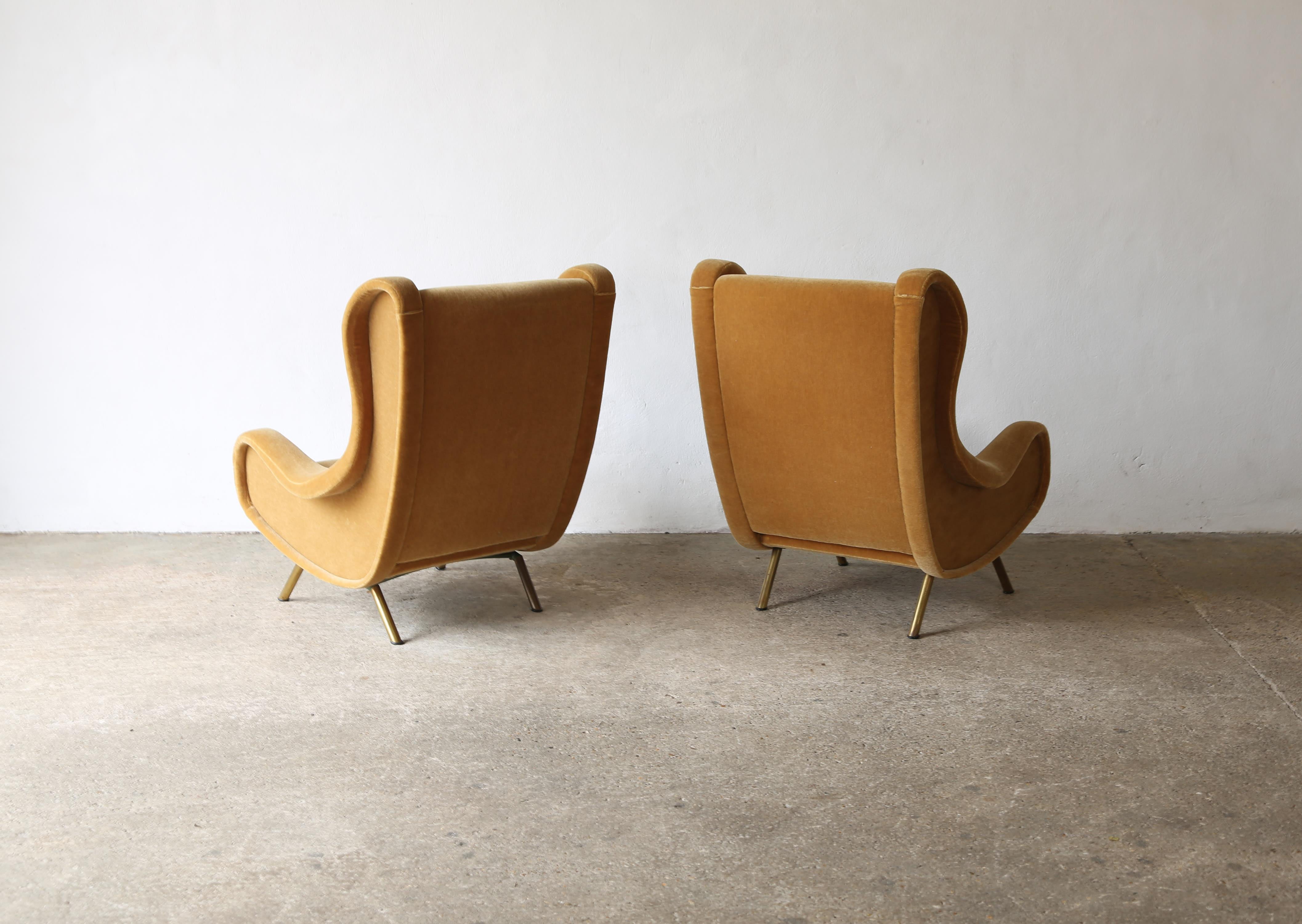 Marco Zanuso Senior Chairs, Pure Mohair, Arflex, Italy, 1960s 1