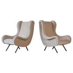 Marco Zanuso Senior Chairs, Pure Mohair, Arflex, Italy, 1960s