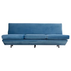 Marco Zanuso Sleep-O-Matic Blue Velvet Sofa