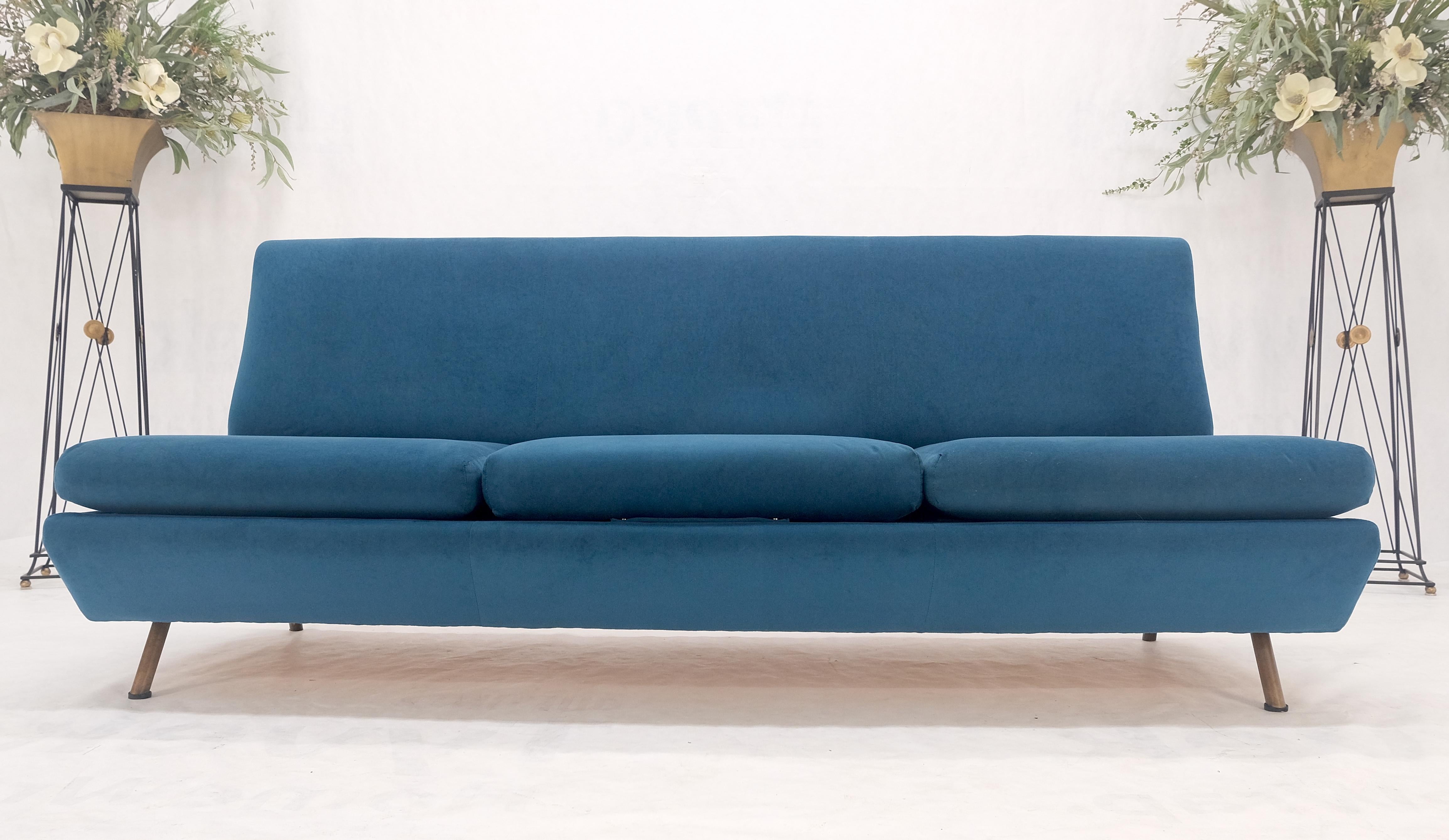Marco Zanuso Sofa for Arflex Mid Century Italian Modern Teal Upholstery Clean! For Sale 3