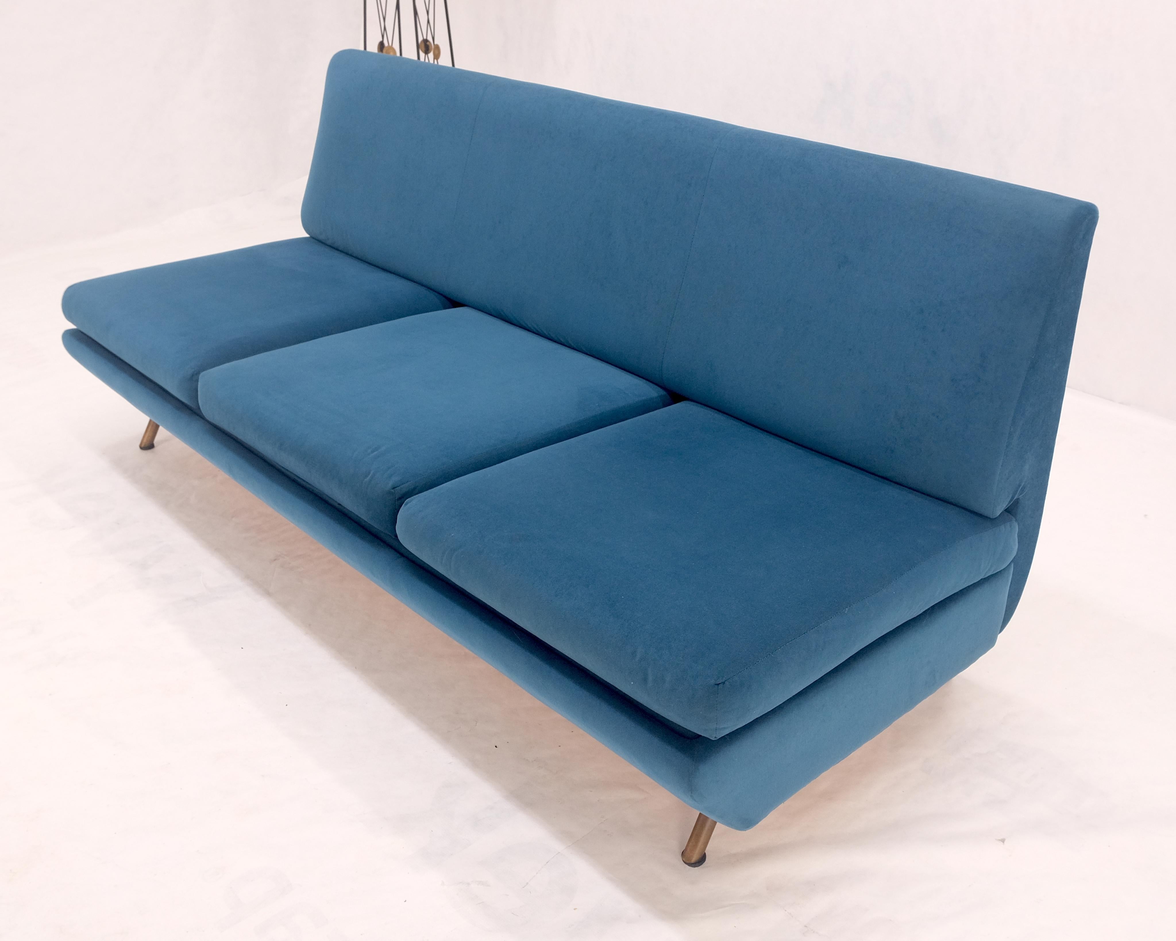 Marco Zanuso Sofa for Arflex Mid Century Italian Modern Teal Upholstery Clean! For Sale 5
