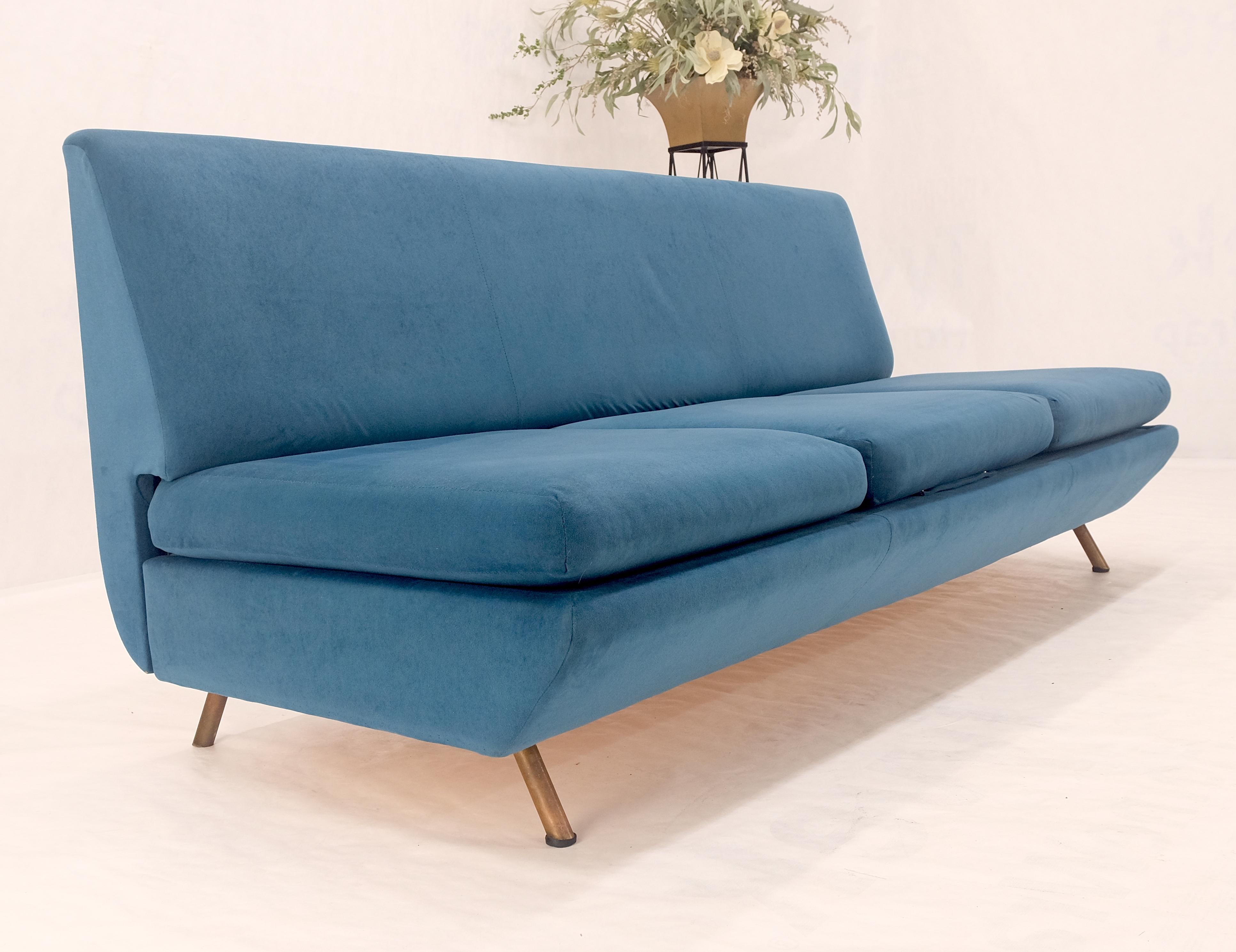 Marco Zanuso Sofa for Arflex Mid Century Italian Modern Teal Upholstery Clean! For Sale 7