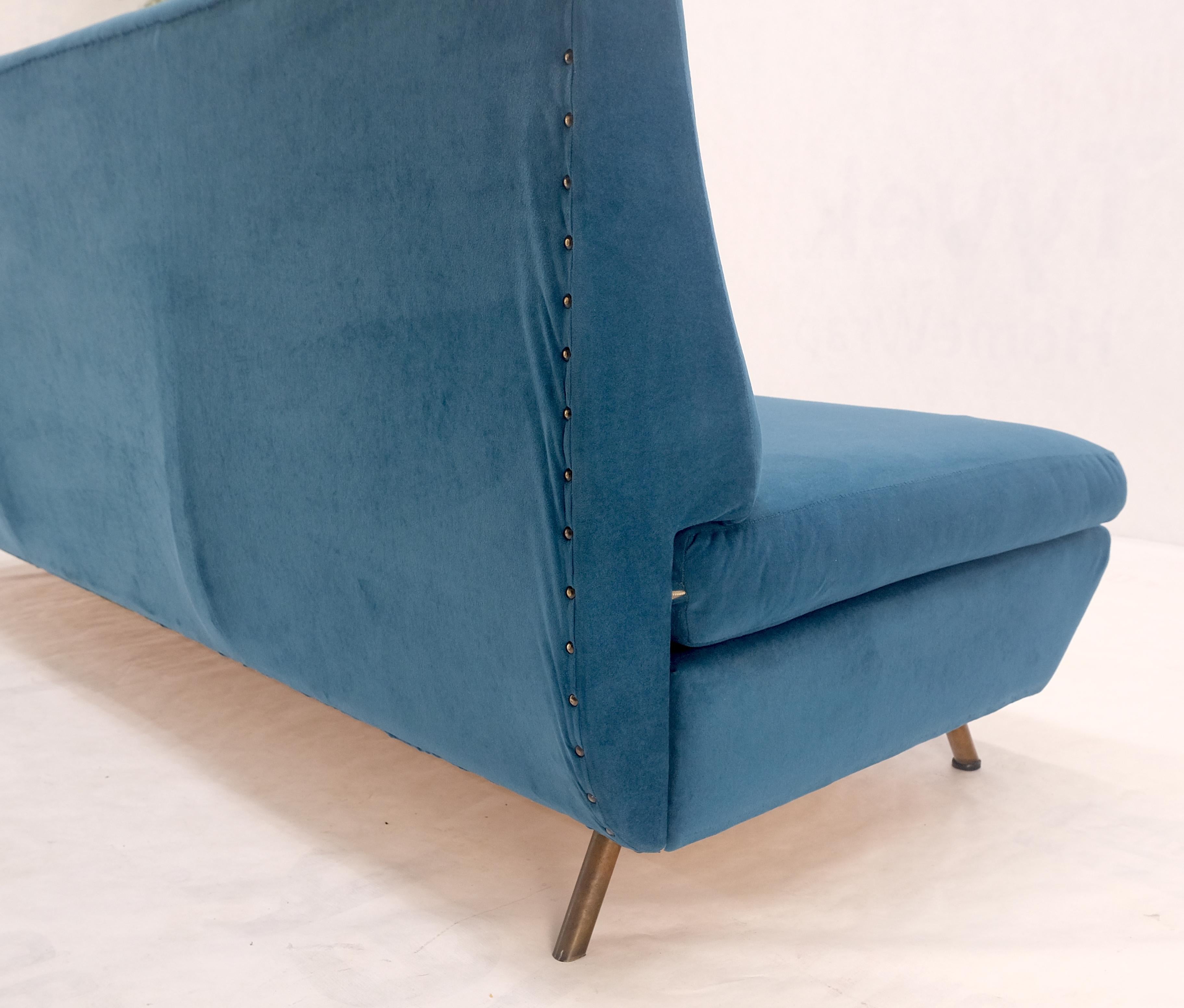 Marco Zanuso Sofa for Arflex Mid Century Italian Modern Teal Upholstery Clean! For Sale 9
