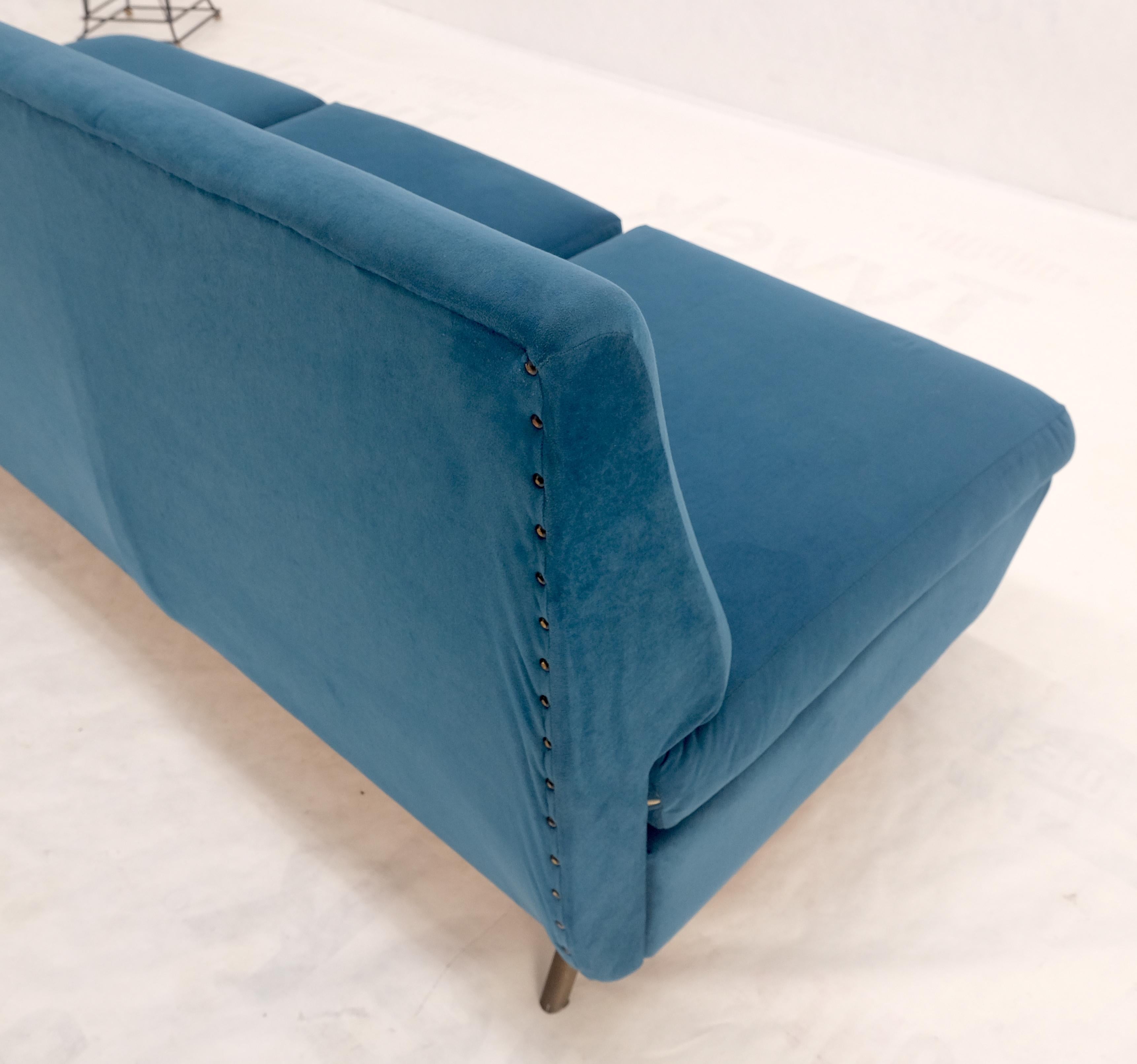 Mid-Century Modern Marco Zanuso Sofa for Arflex Mid Century Italian Modern Teal Upholstery Clean! For Sale