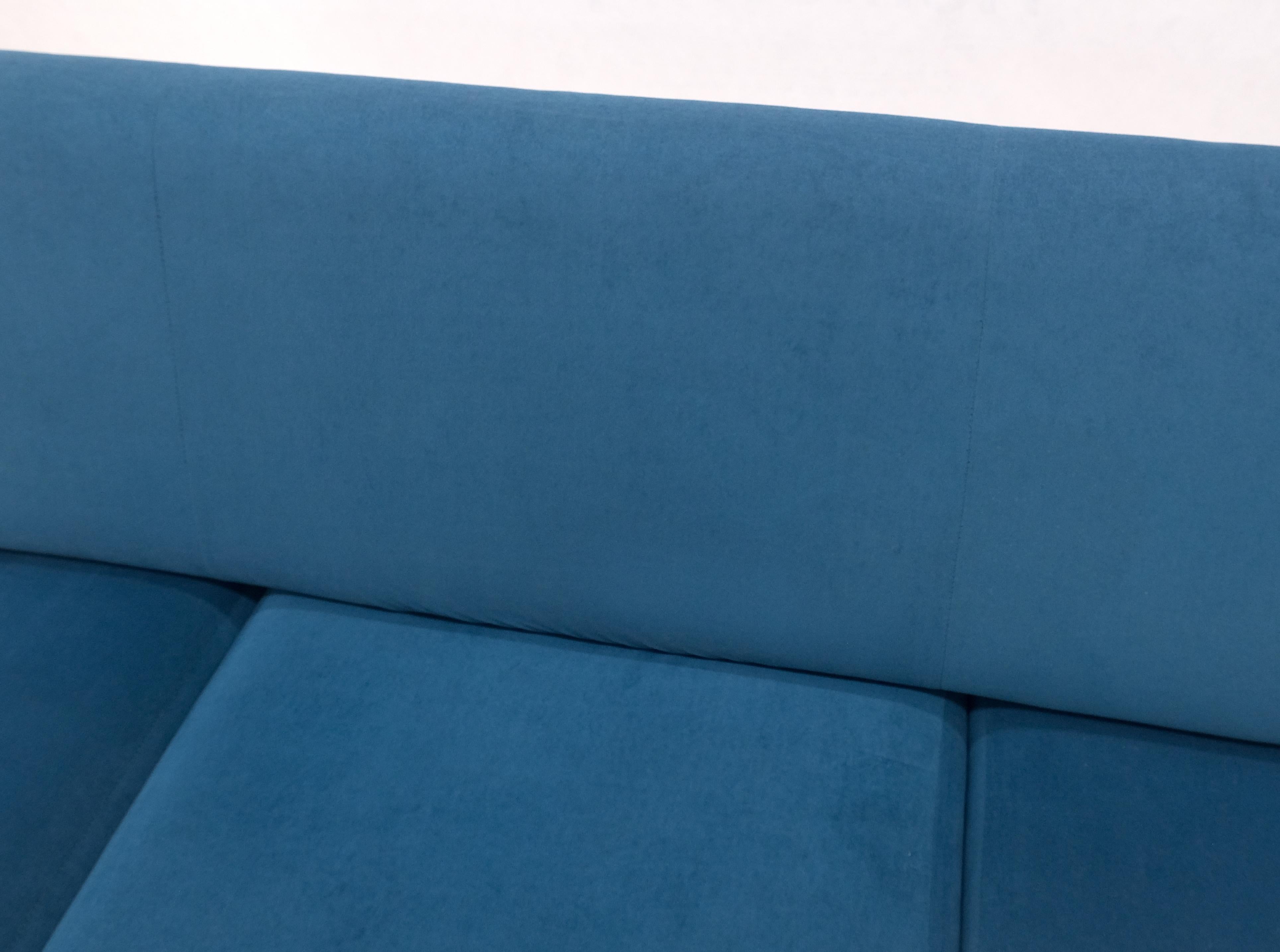 20th Century Marco Zanuso Sofa for Arflex Mid Century Italian Modern Teal Upholstery Clean! For Sale