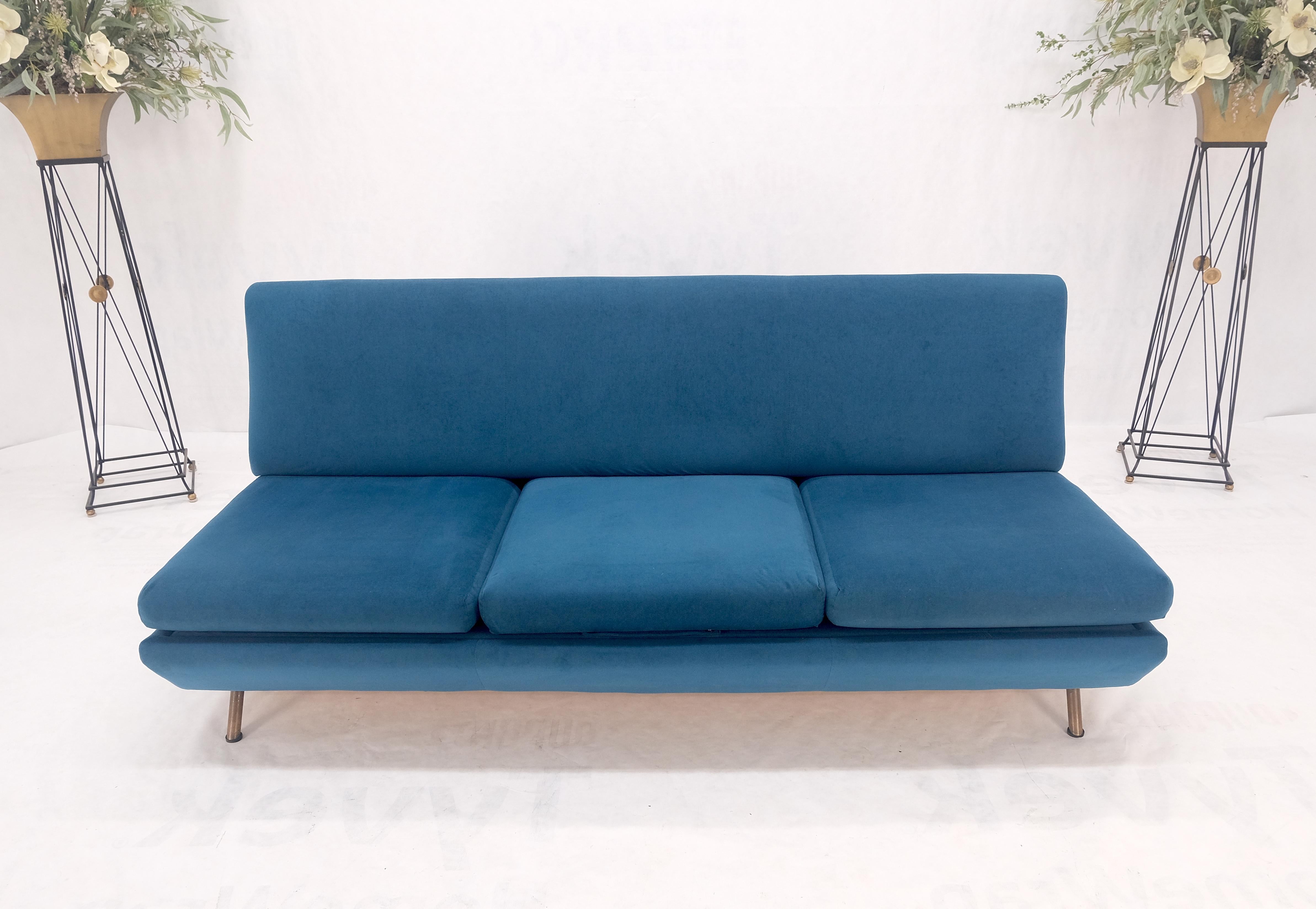 Marco Zanuso Sofa for Arflex Mid Century Italian Modern Teal Upholstery Clean! For Sale 1