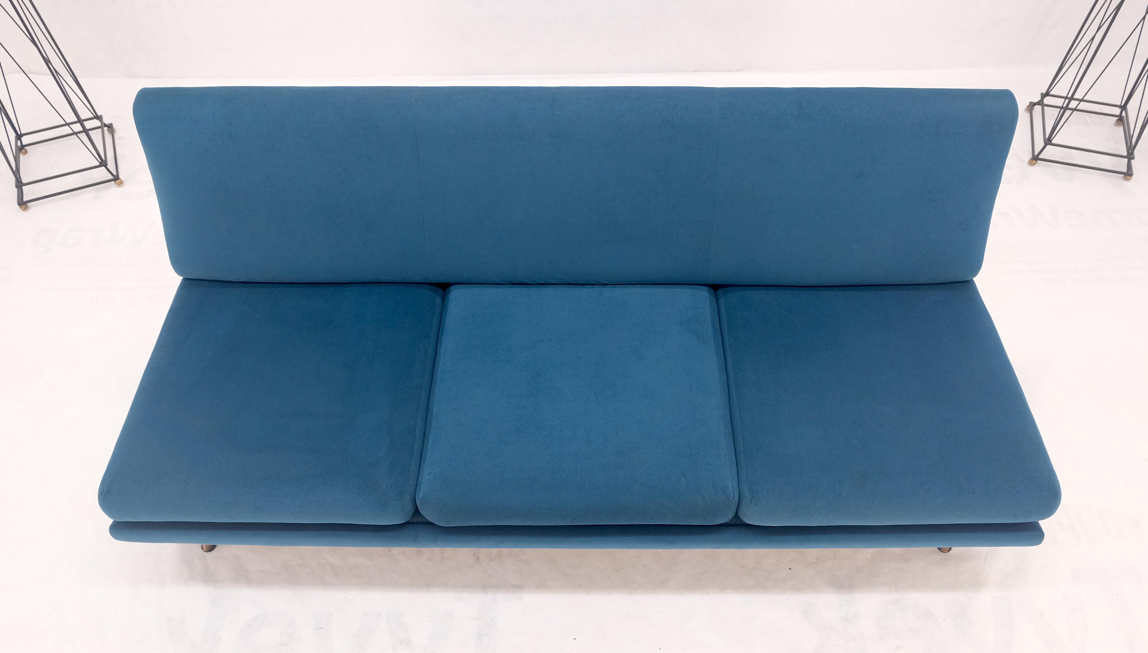 Marco Zanuso Sofa for Arflex Mid Century Italian Modern Teal Upholstery Clean! For Sale 2