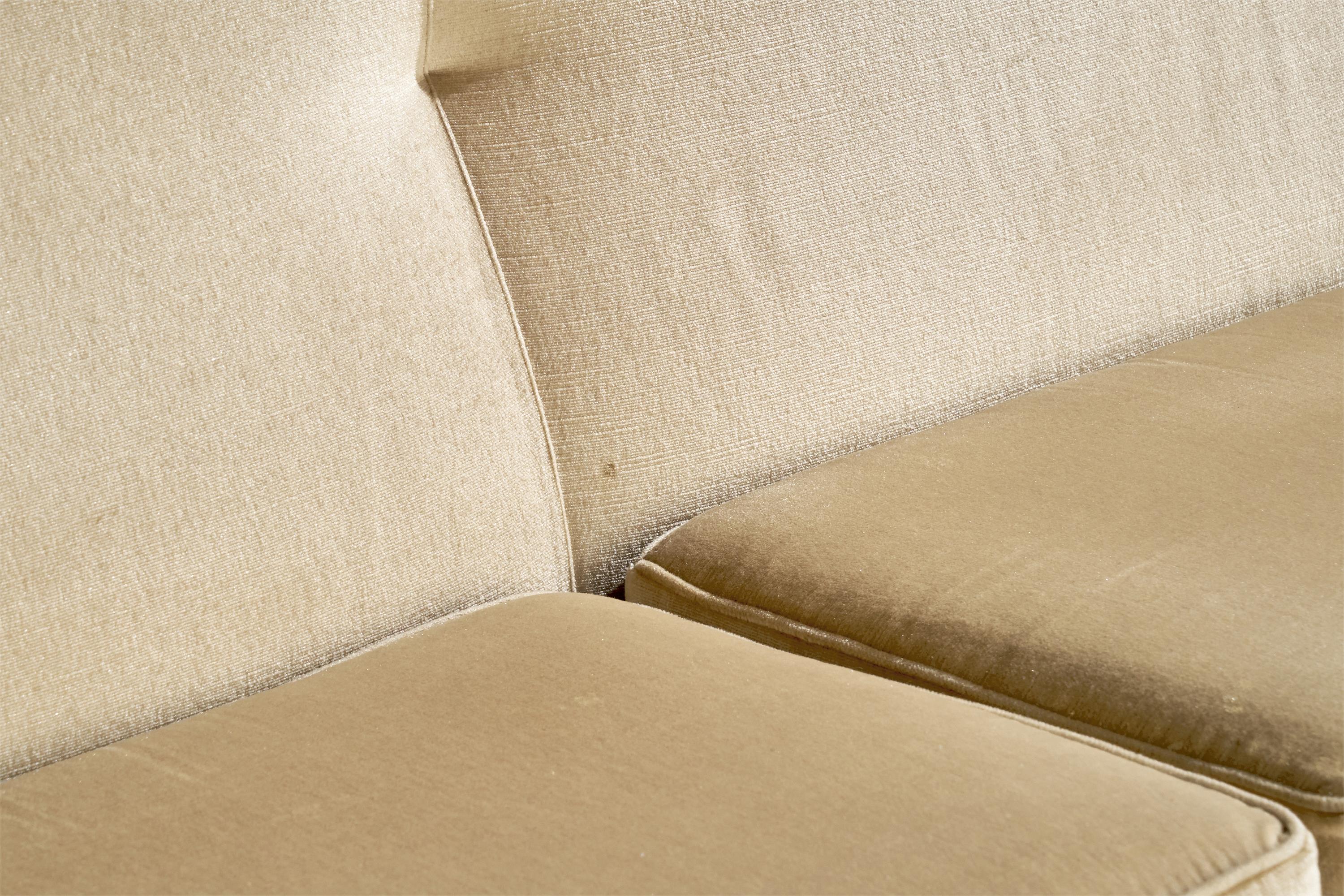 Marco Zanuso, Sofa, Velvet, Brass, Italy, 1950s For Sale 7