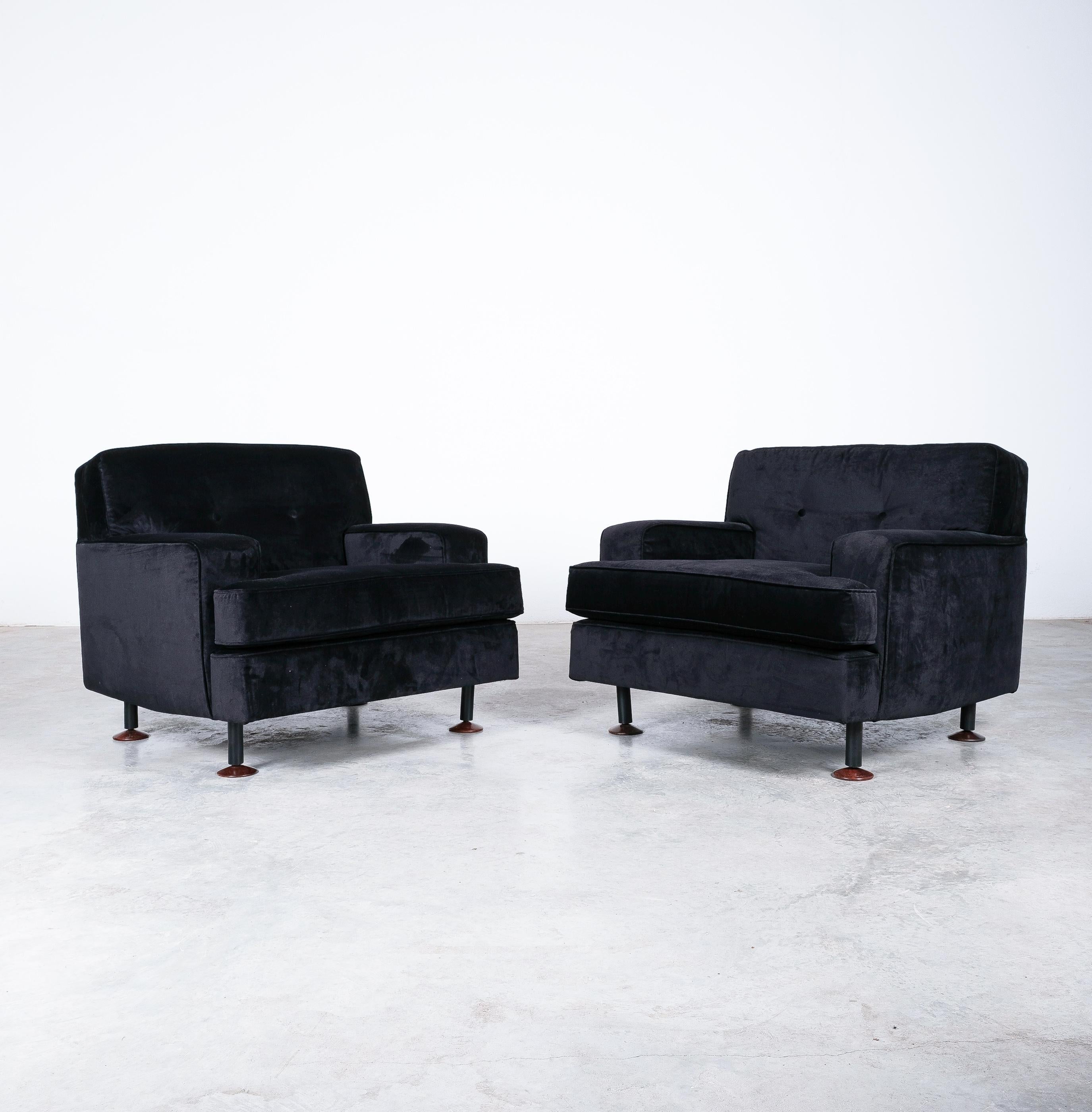 black velvet chair with ottoman