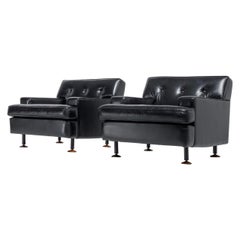 Marco Zanuso Square Chairs Pair Arflex Italy 1962