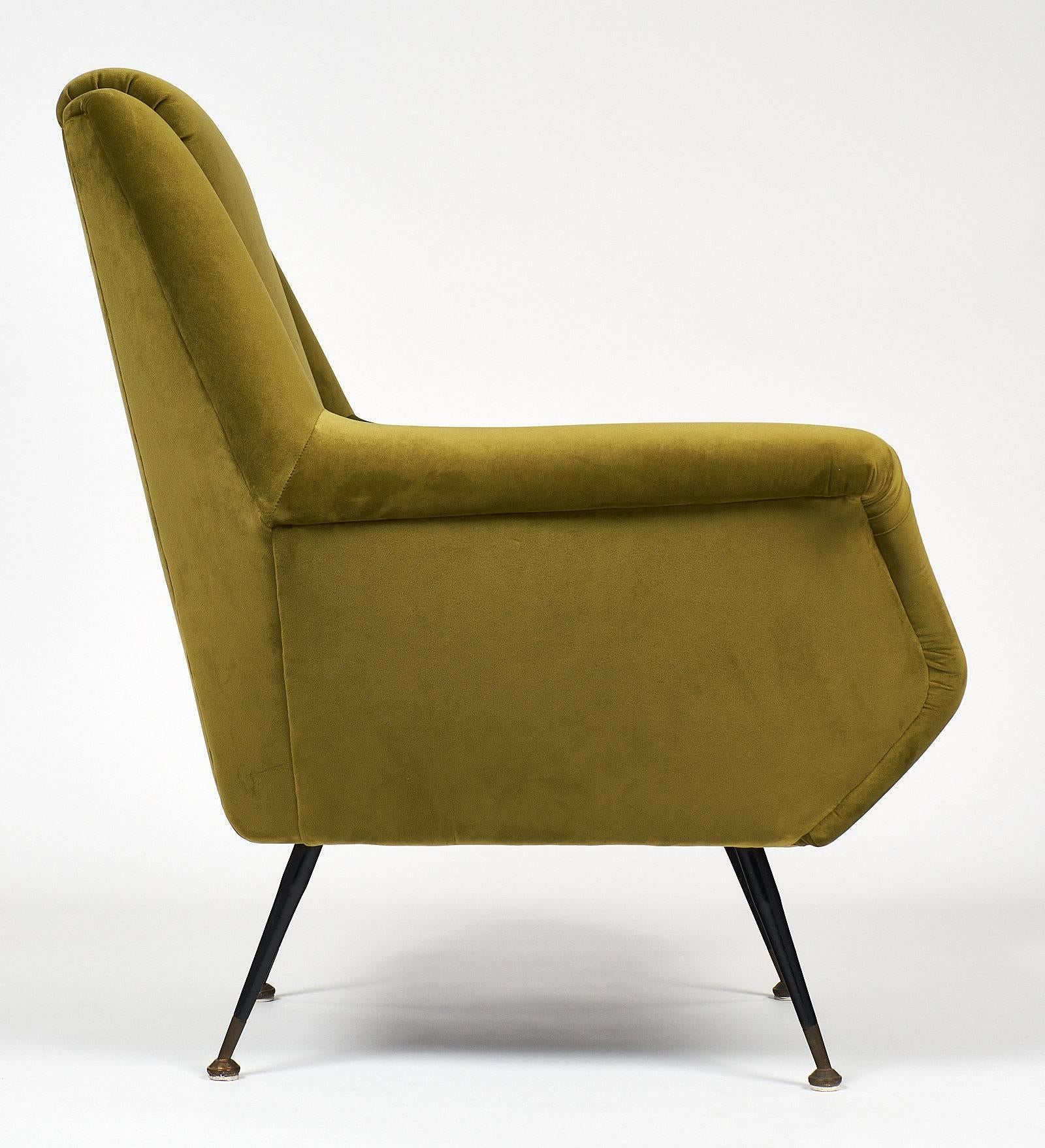 Marco Zanuso Style Green Armchairs 1