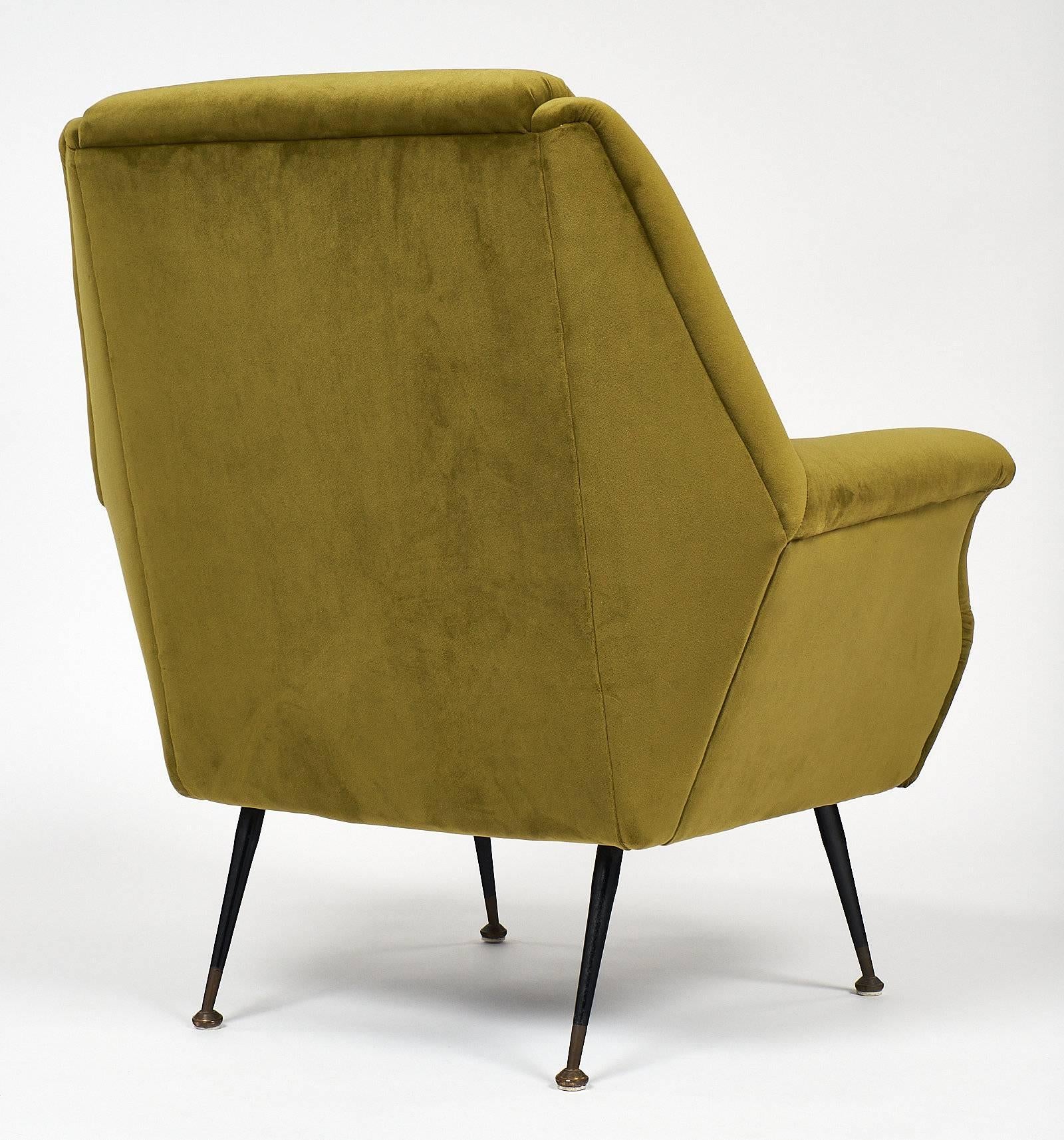 Marco Zanuso Style Green Armchairs 2