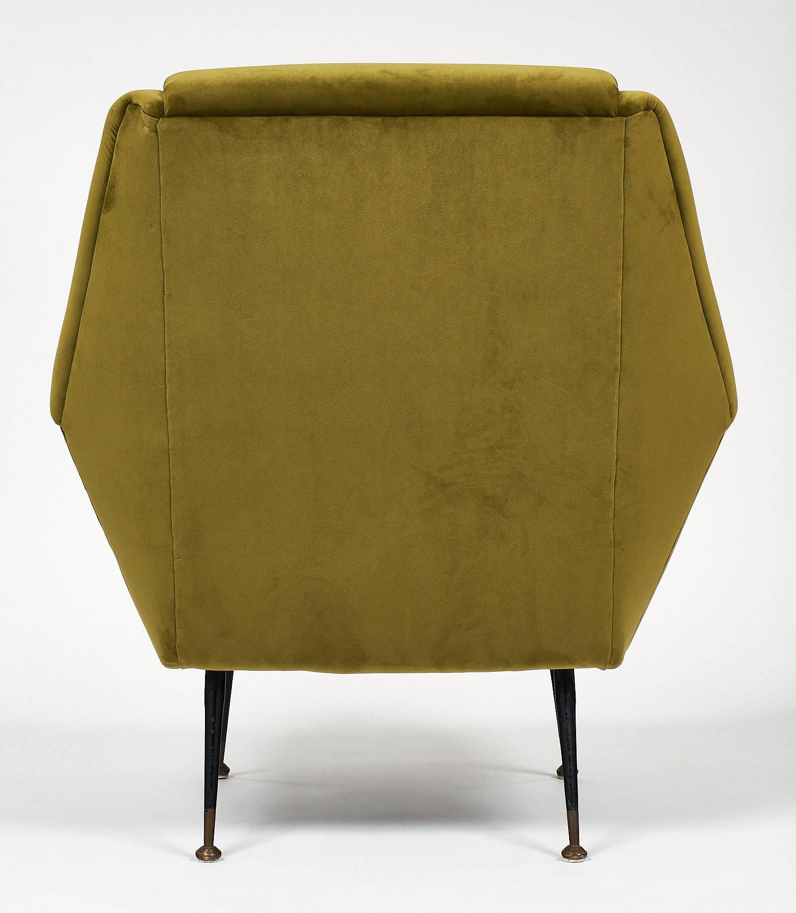 Marco Zanuso Style Green Armchairs 3