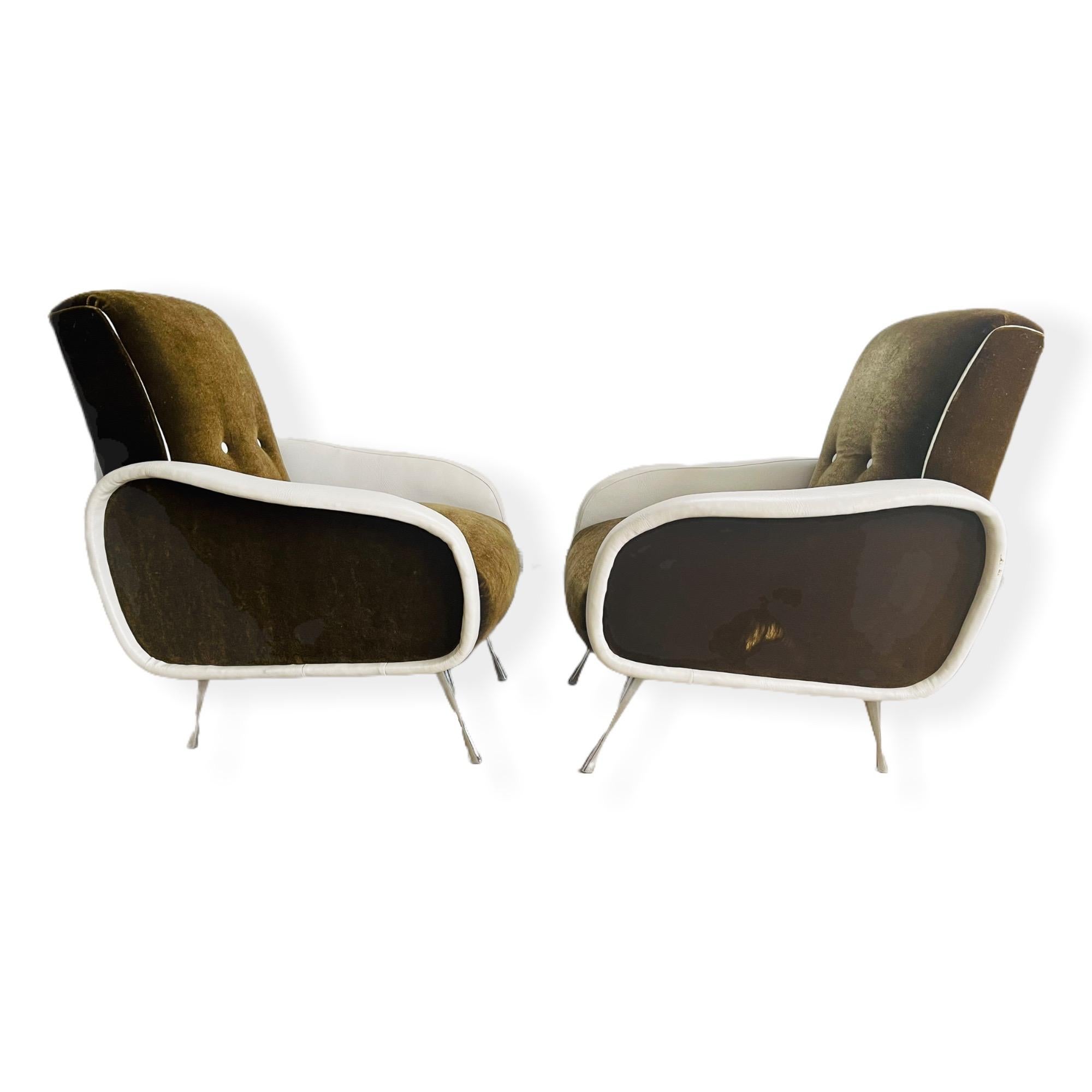 20th Century Marco Zanuso Style Italian Modern Lounge Chair