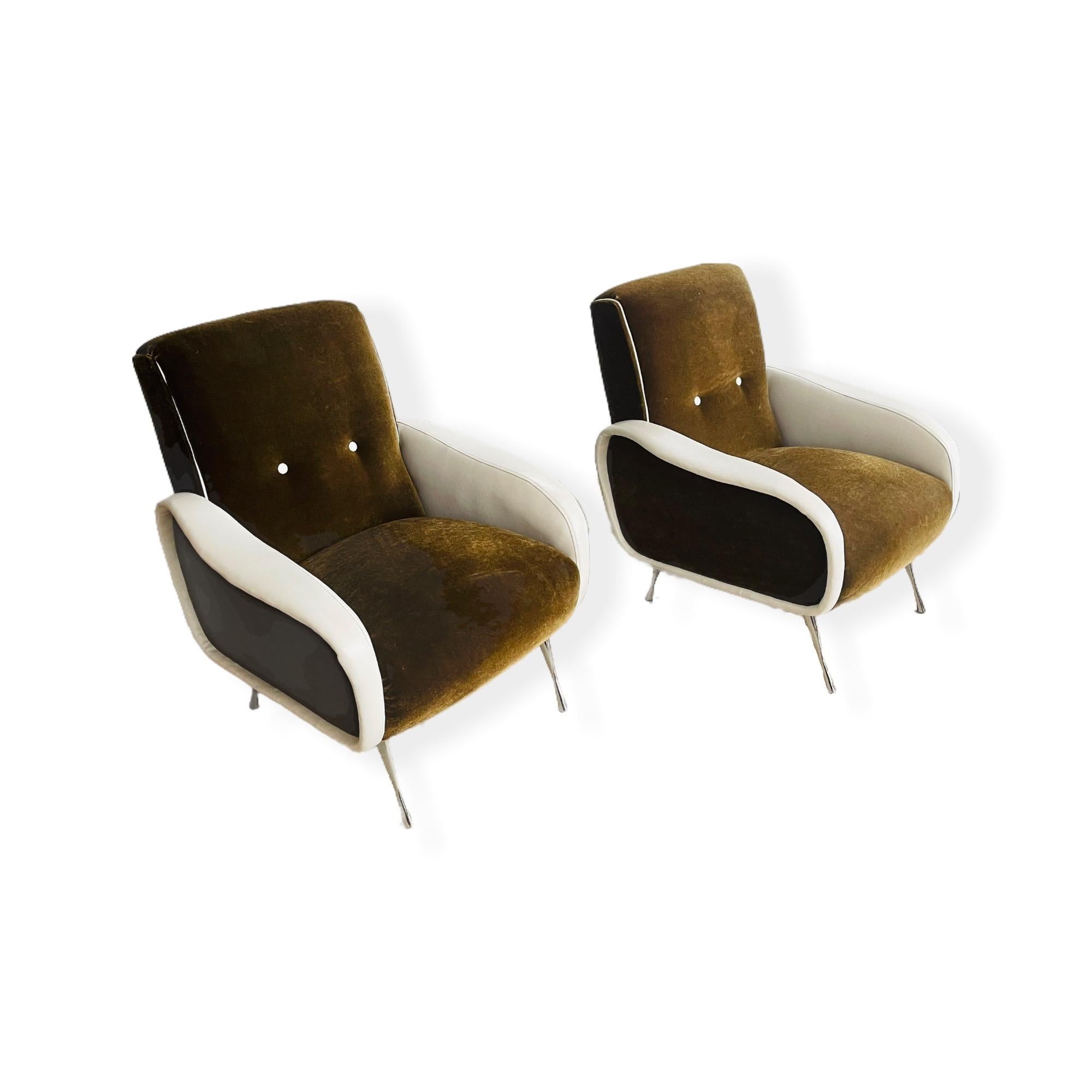 Marco Zanuso Style Italian Modern Lounge Chair 1