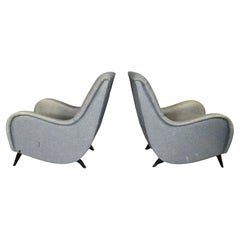Vintage Marco Zanuso Styled Swoop Arm Chairs