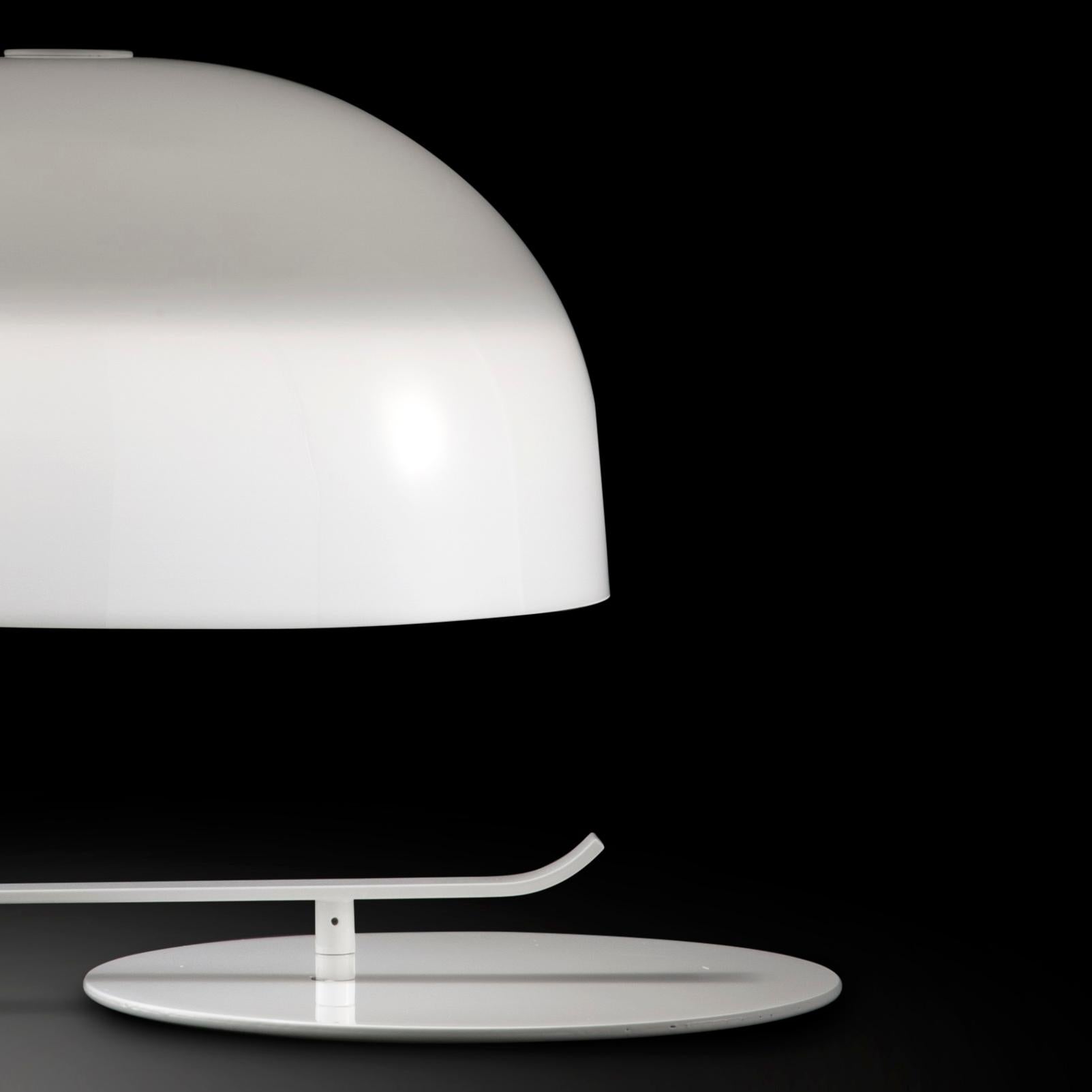 Mid-Century moderno Lampada da tavolo bianca Mid Century Modern 'Zanuso' White di Marco Zanuso per Oluce in vendita