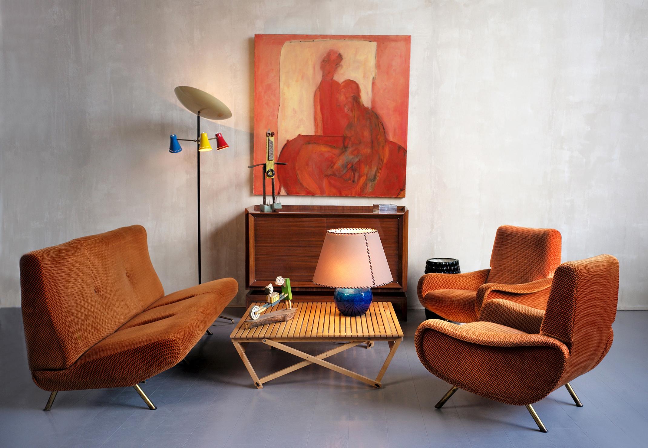 Marco Zanuso, Triennale Sofa and Pair of Lady Armchairs Set, Italy, 1950 6
