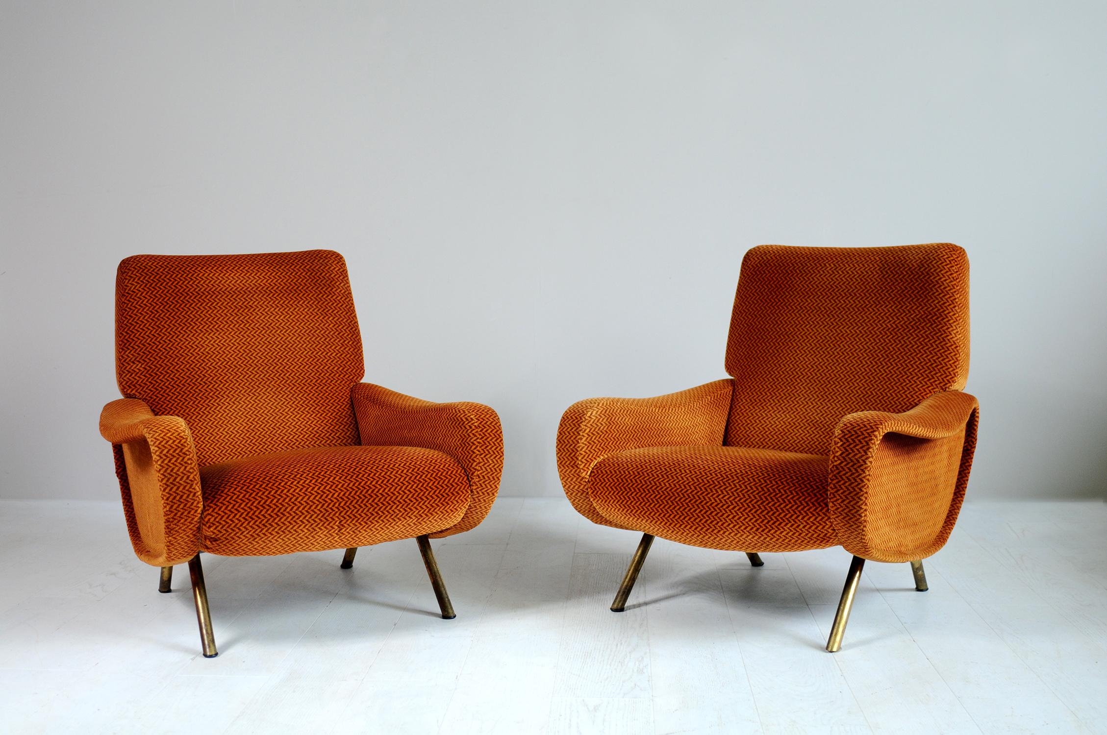 Mid-20th Century Marco Zanuso, Triennale Sofa and Pair of Lady Armchairs Set, Italy, 1950