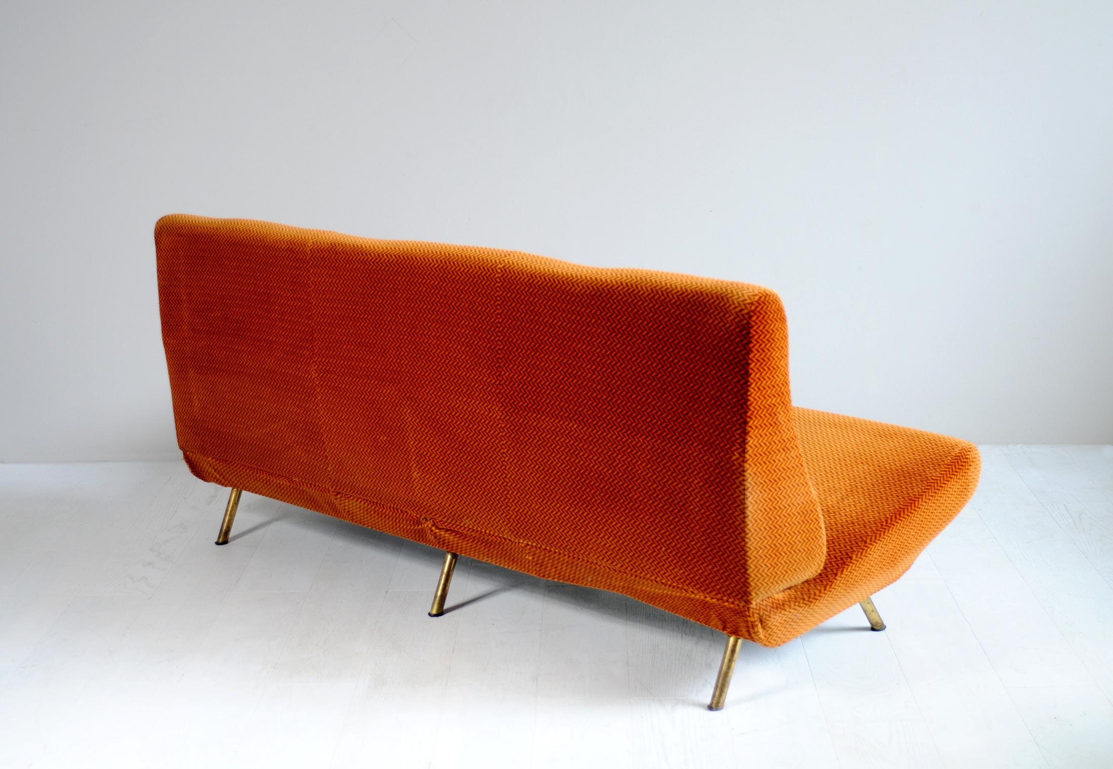 Metal Marco Zanuso, Triennale Sofa and Pair of Lady Armchairs Set, Italy, 1950