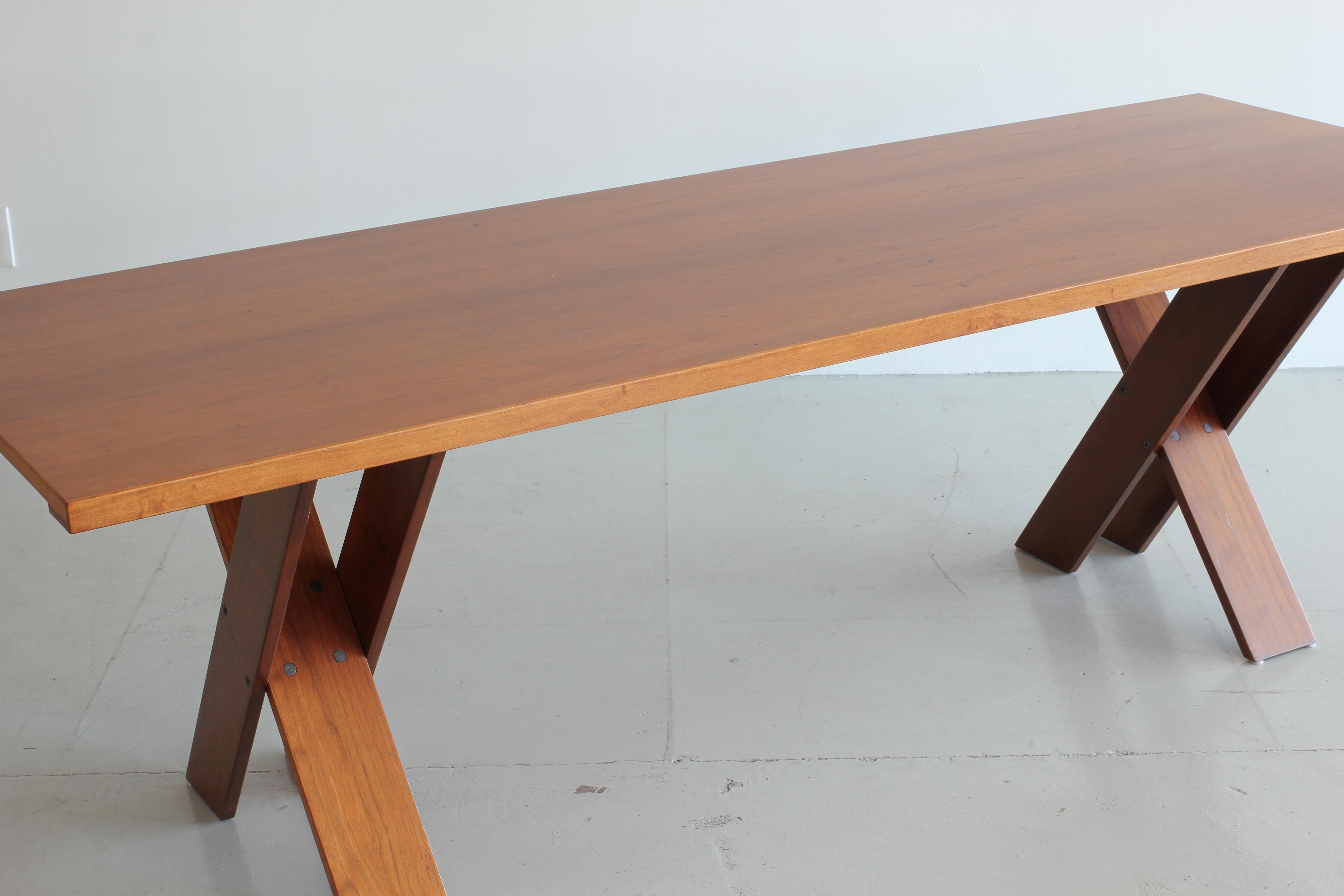 20th Century Marco Zanuso Walnut Dining Table for Poggi