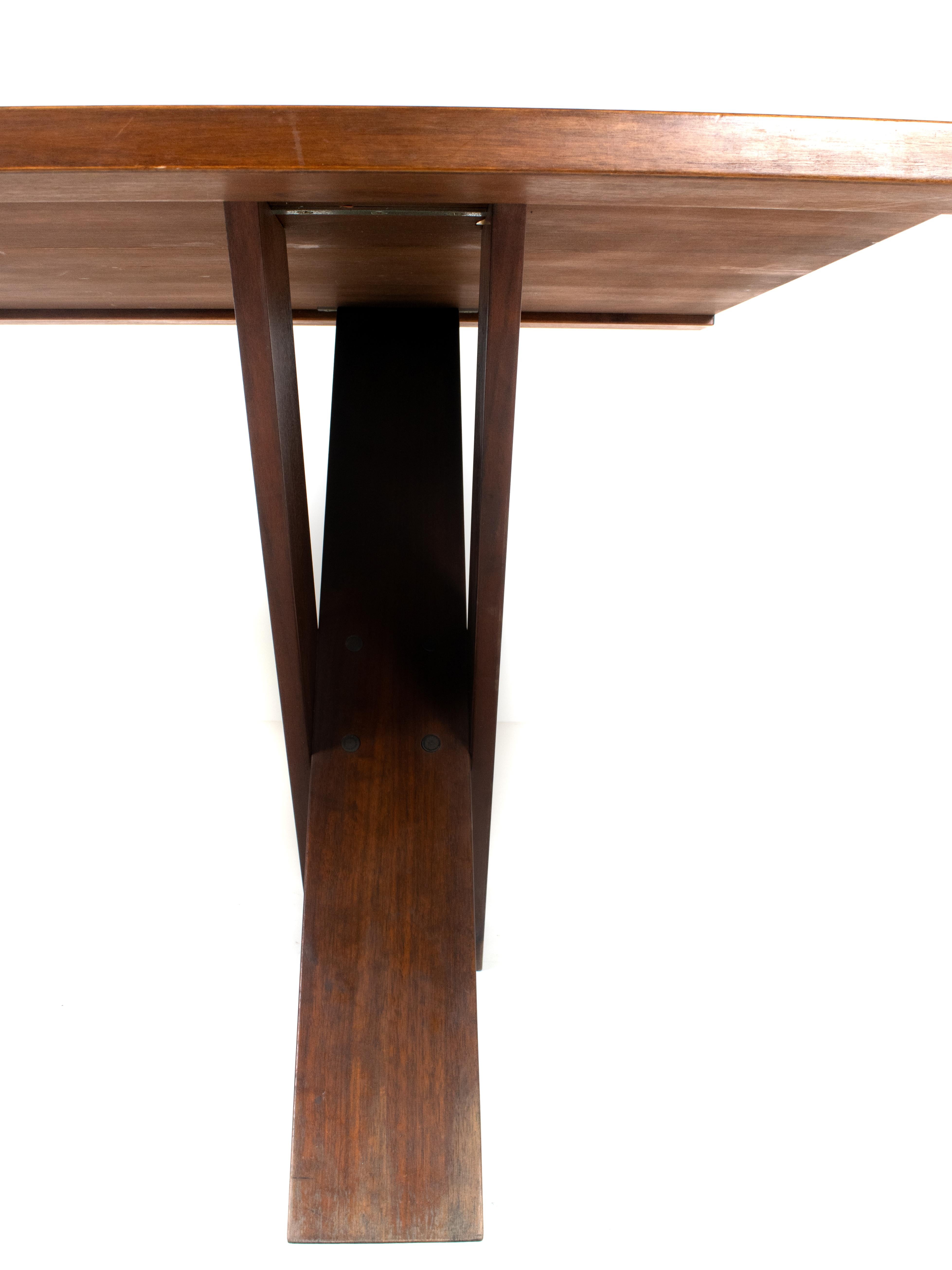 Marco Zanuso Walnut Dining Table TL 58 for Poggi, Italy, 1970s 5