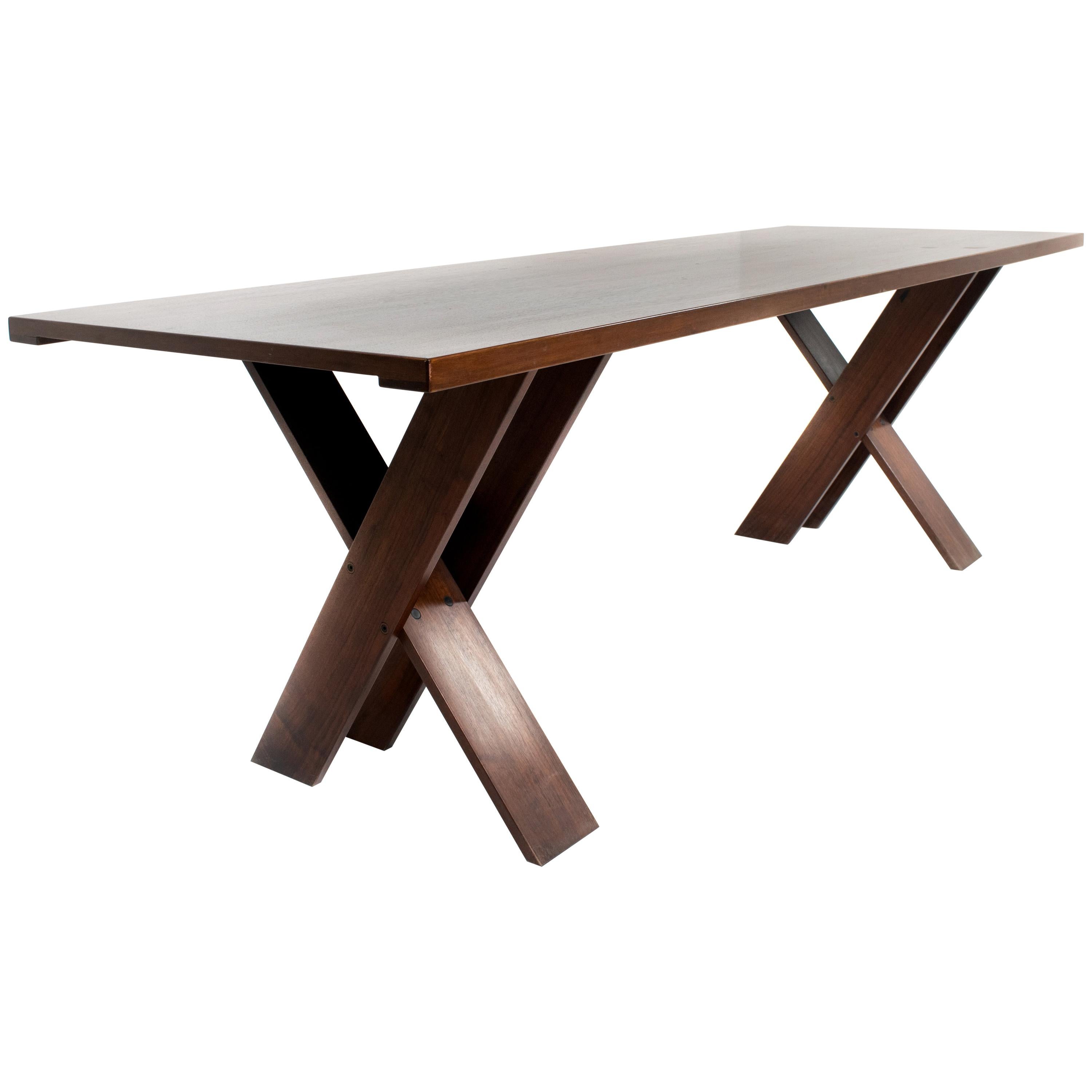 Marco Zanuso Walnut Dining Table TL 58 for Poggi, Italy, 1970s