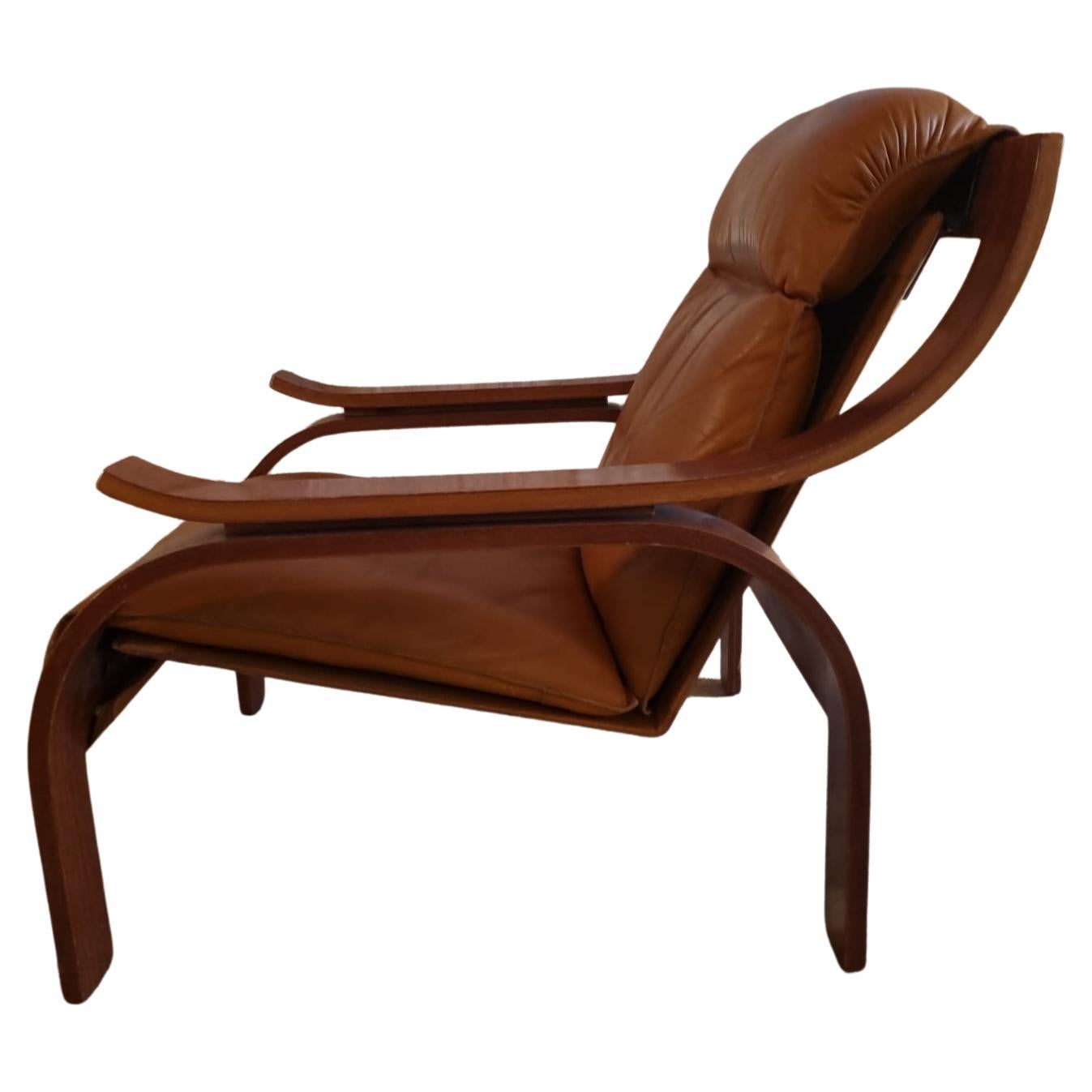 Marco Zanuso "Woodline" Lounge Armchair from the 1960s for Artflex For Sale