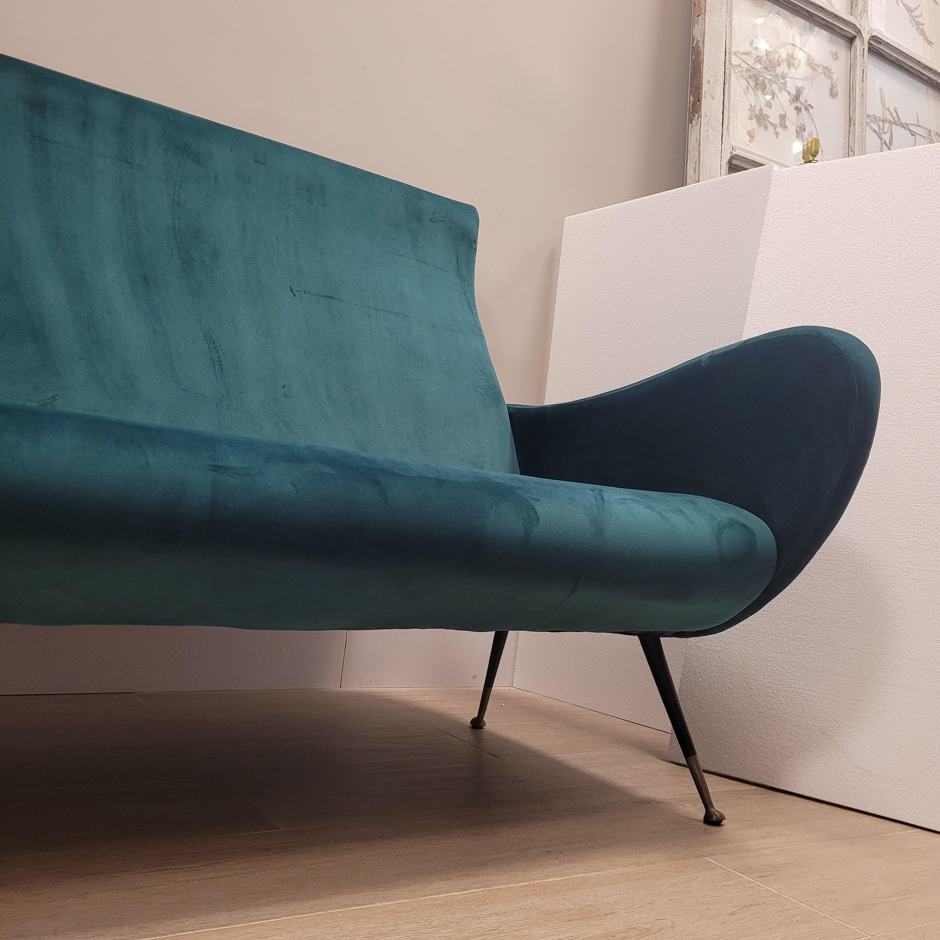 Marco Zanusso Italian Green Sofa for two For Sale 8