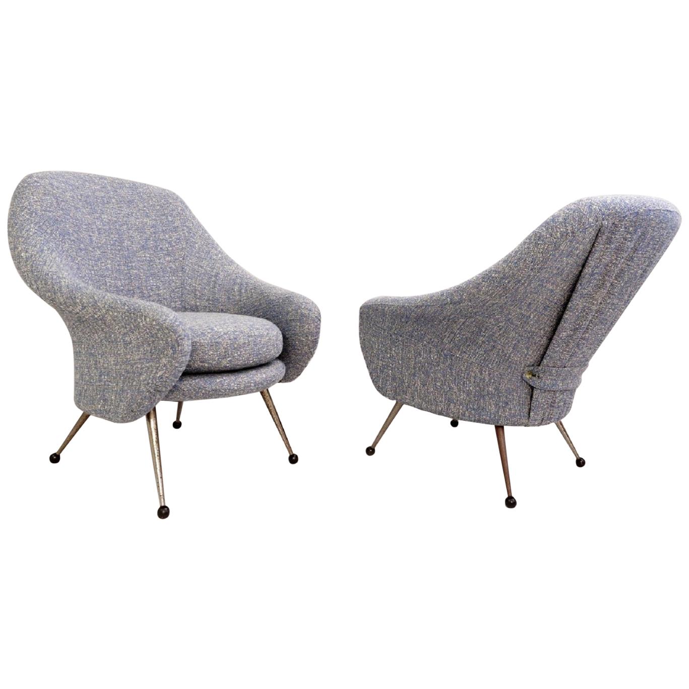  Pair of  mid-Century Modern Martingale Armchairs by Marco Zanuso for Arflex