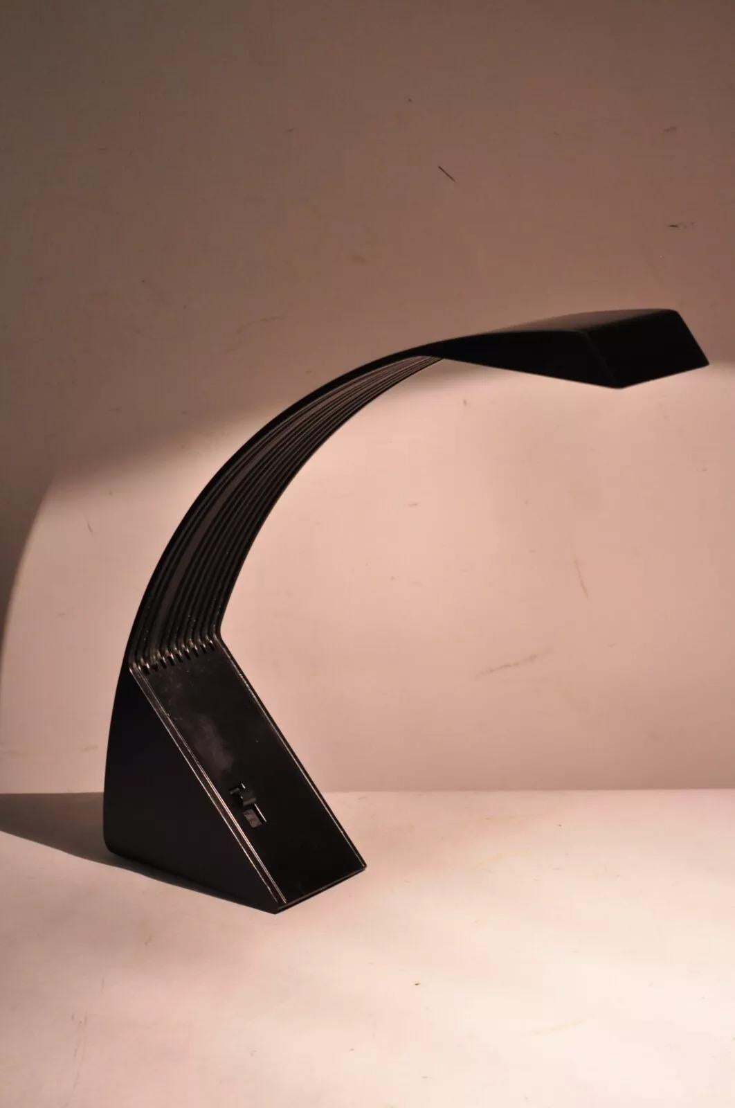 Mid-Century Modern Marco Zotta Arcobaleno Black Desk Lamp for CIL Roma Italy 1970's Italian Modern For Sale