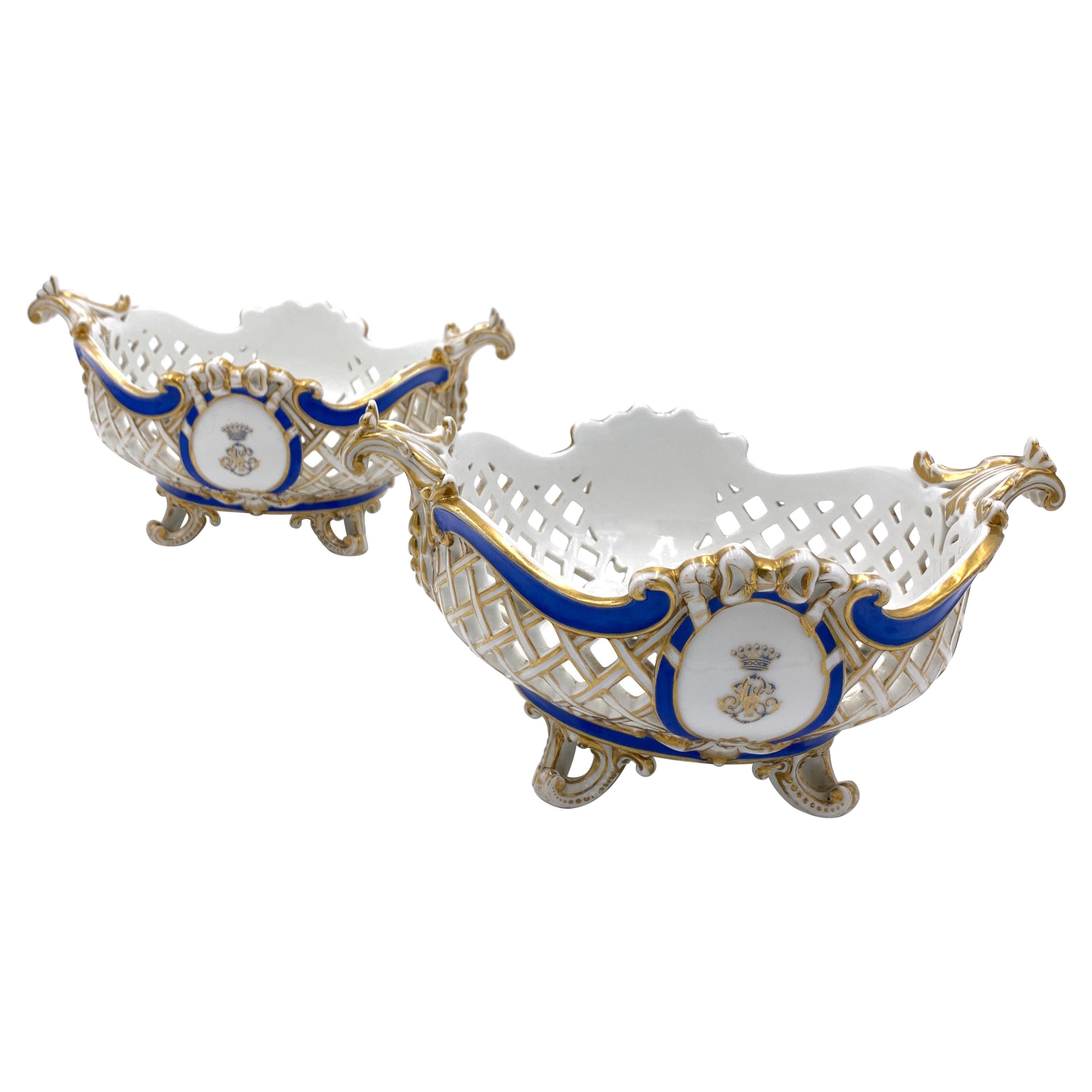 Marcolini Periode Meissen Porcelain Open Work Obstkorb im Angebot