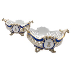 Cestino da frutta aperto in porcellana Meissen Porcelain del periodo Marcolini