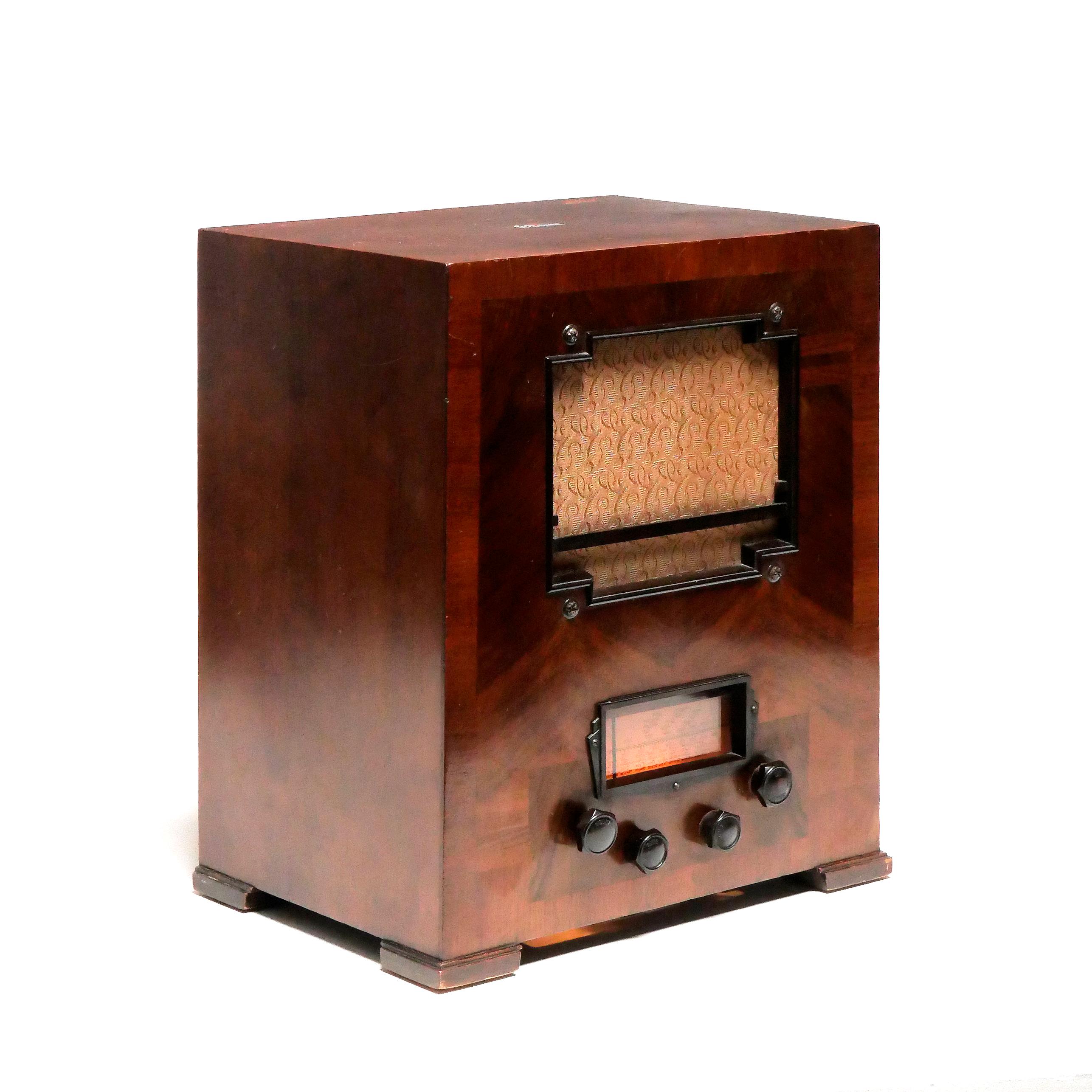20ième siècle Marconi, Royaume-Uni, Radio Modèle 246A, art déco des années 1930, valve/tube sans fil, table super ! en vente