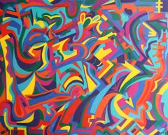 Urbanes Prisma, Gemälde, Öl auf Leinwand