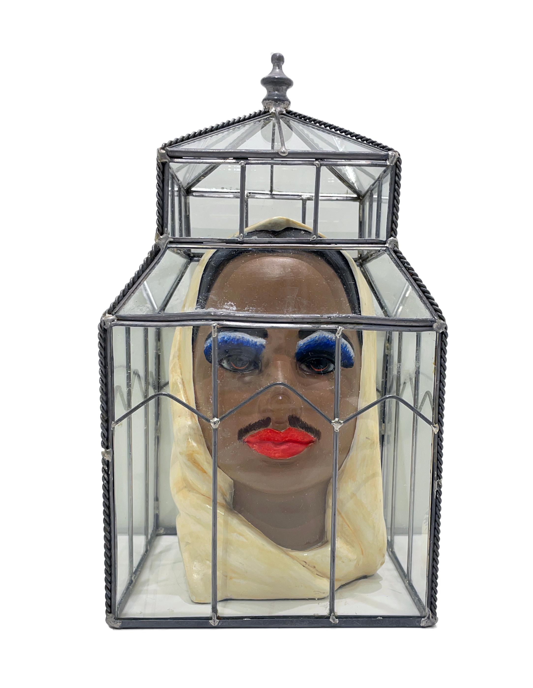 Homage to Sophia - Sculptural Bust Under Glass Enclosure