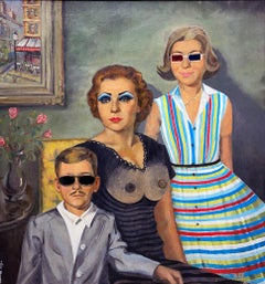 Marcos Raya Painting, Reappropriated 60's Style Family Portrait