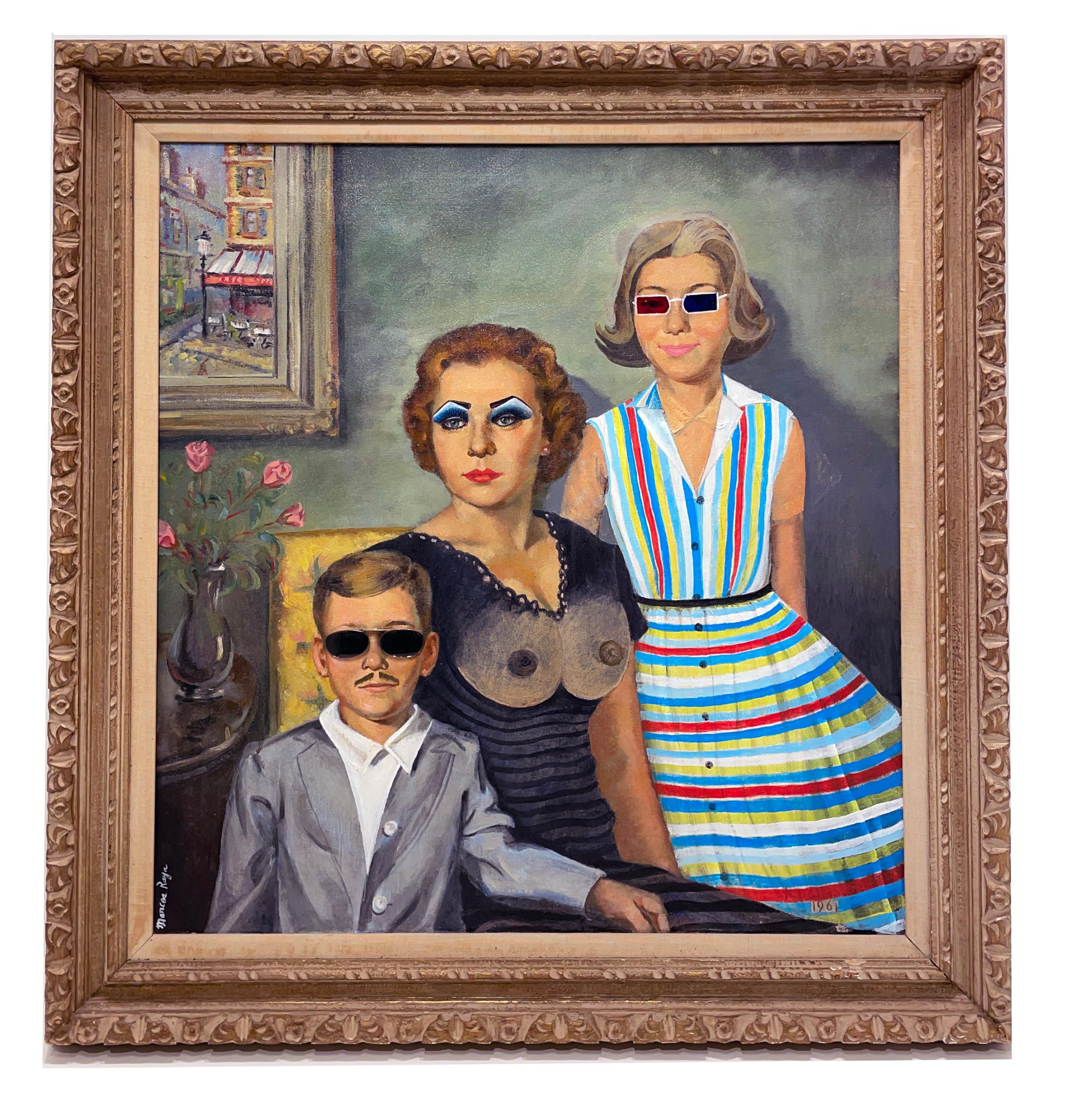 Marcos Raya Painting, Reappropriated 60's Style Family Portrait