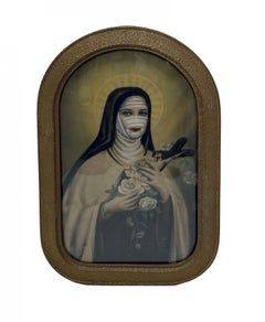St. Theresa #1 - Antique Painted Photograph in Frame