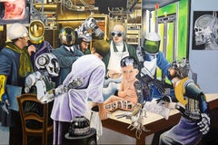 Baby Needs Machine - Surreal Meets Tecno on a Surgical Table, Large Painting 