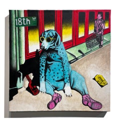 Dog Years - Autoritratto dell'artista in veste di cane color acqua dai colori brillanti