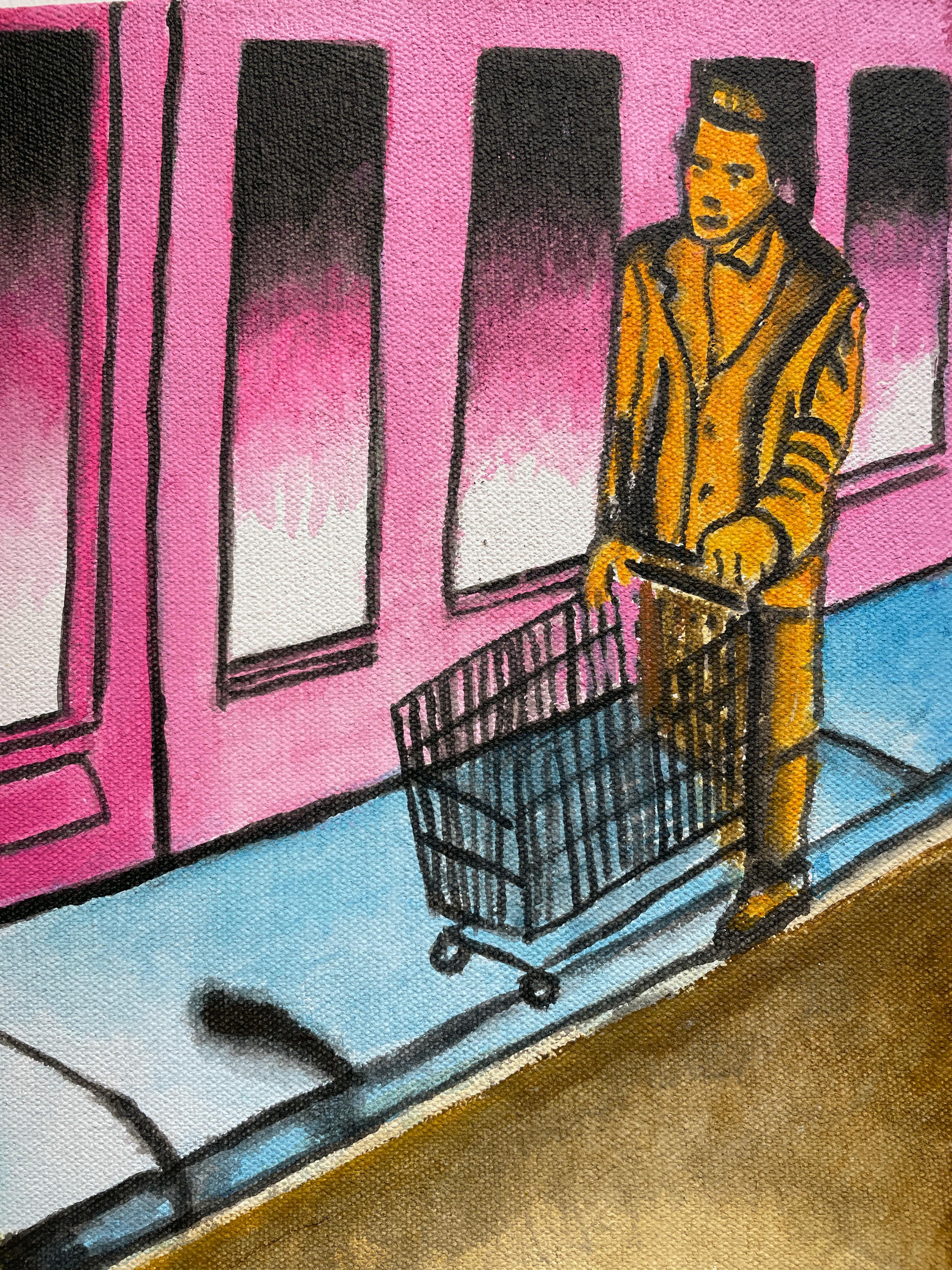 Dog Years - Autoritratto a colori vivaci dell'artista come cane giallo in vendita 2