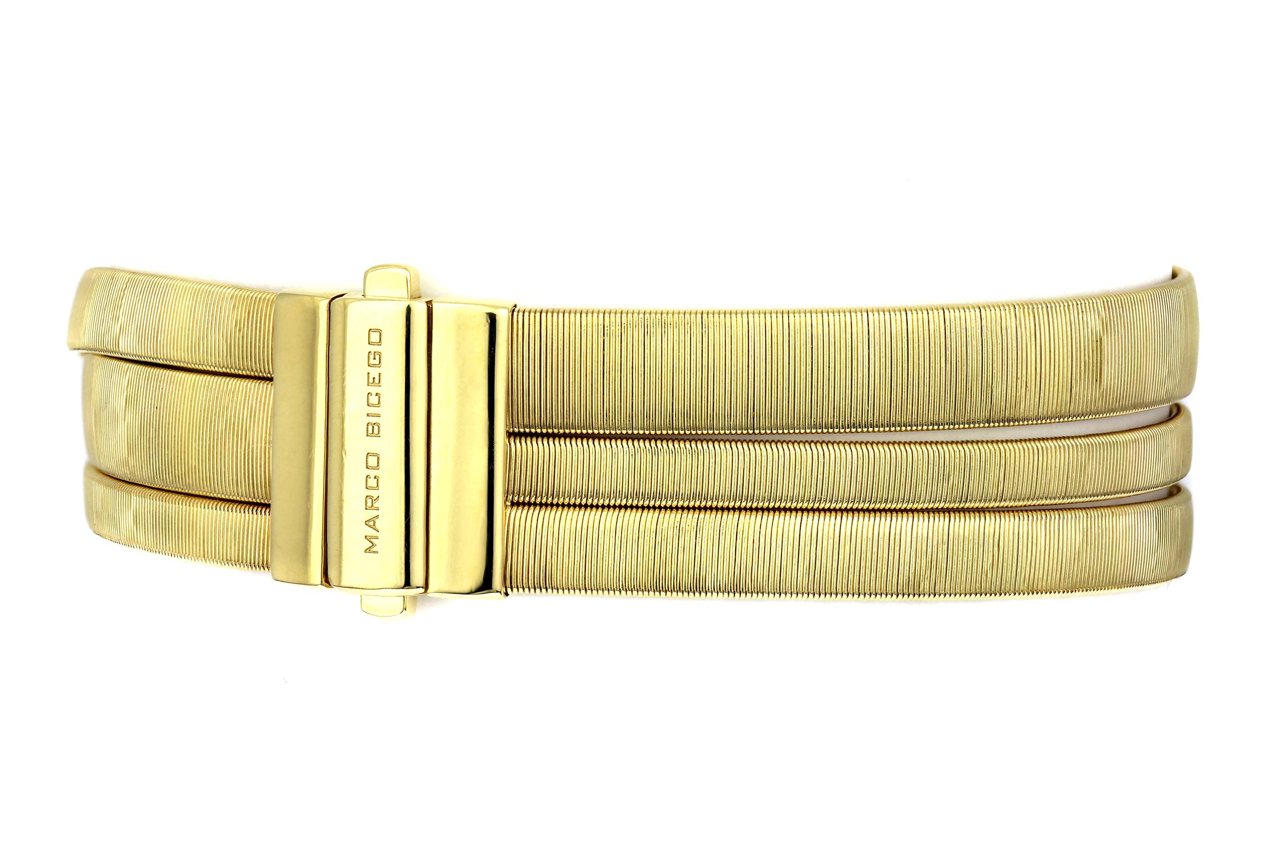 Modern Marco Bicego Masai, Diamonds Three-Strand Crossover Bracelet in 18K Yellow Gold